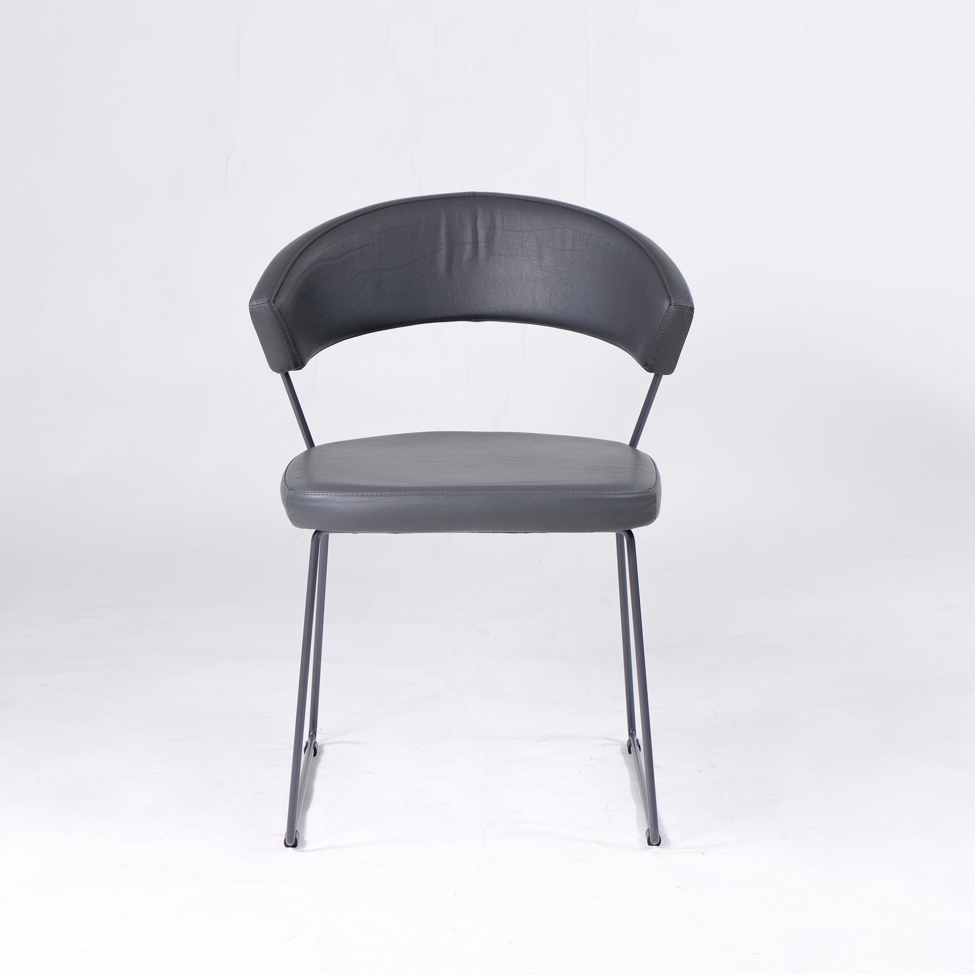Calligaris Connubia NEW YORK CB1022 ダイニングチェア(1) 本革 レザー グレー