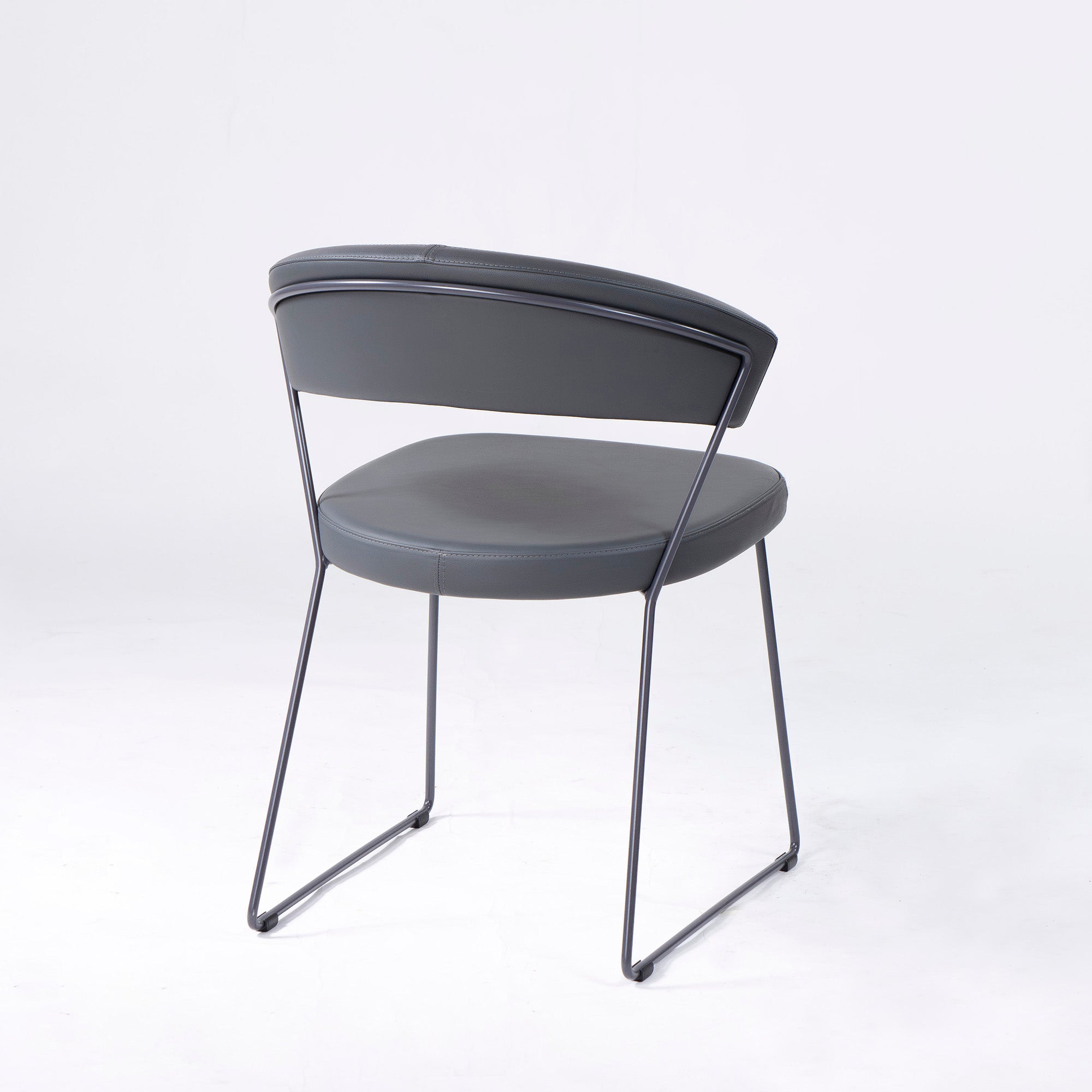 Calligaris Connubia NEW YORK CB1022 ダイニングチェア(3) 本革 レザー グレー