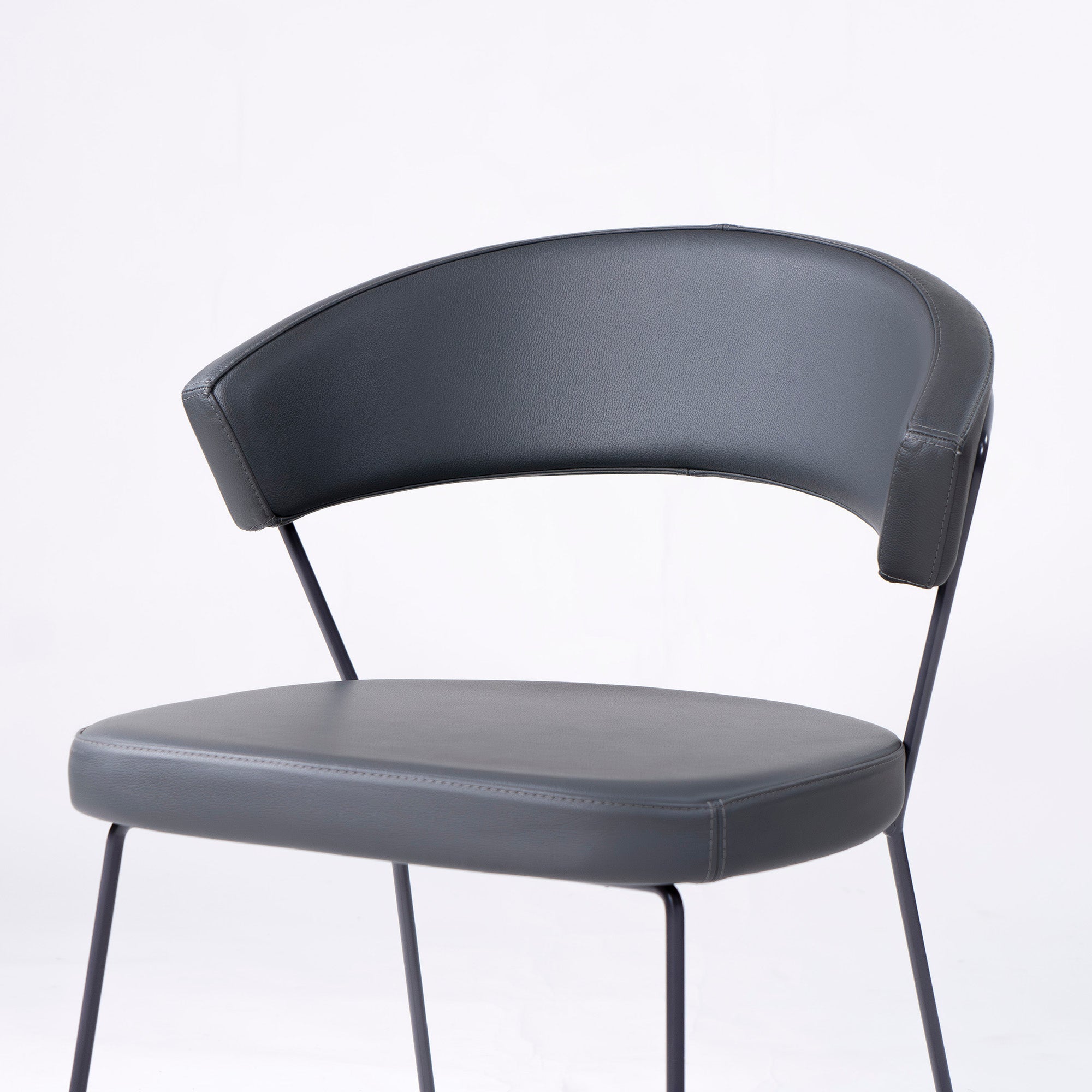 Calligaris Connubia NEW YORK CB1022 ダイニングチェア(3) 本革 レザー グレー