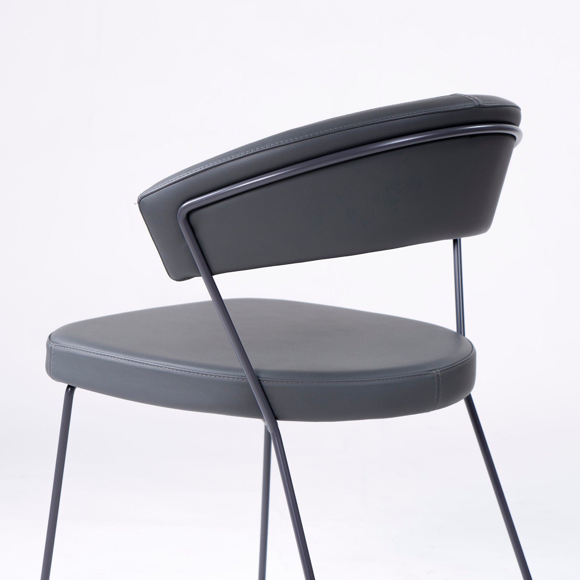 Calligaris Connubia NEW YORK CB1022 ダイニングチェア(3) 本革 レザー グレー