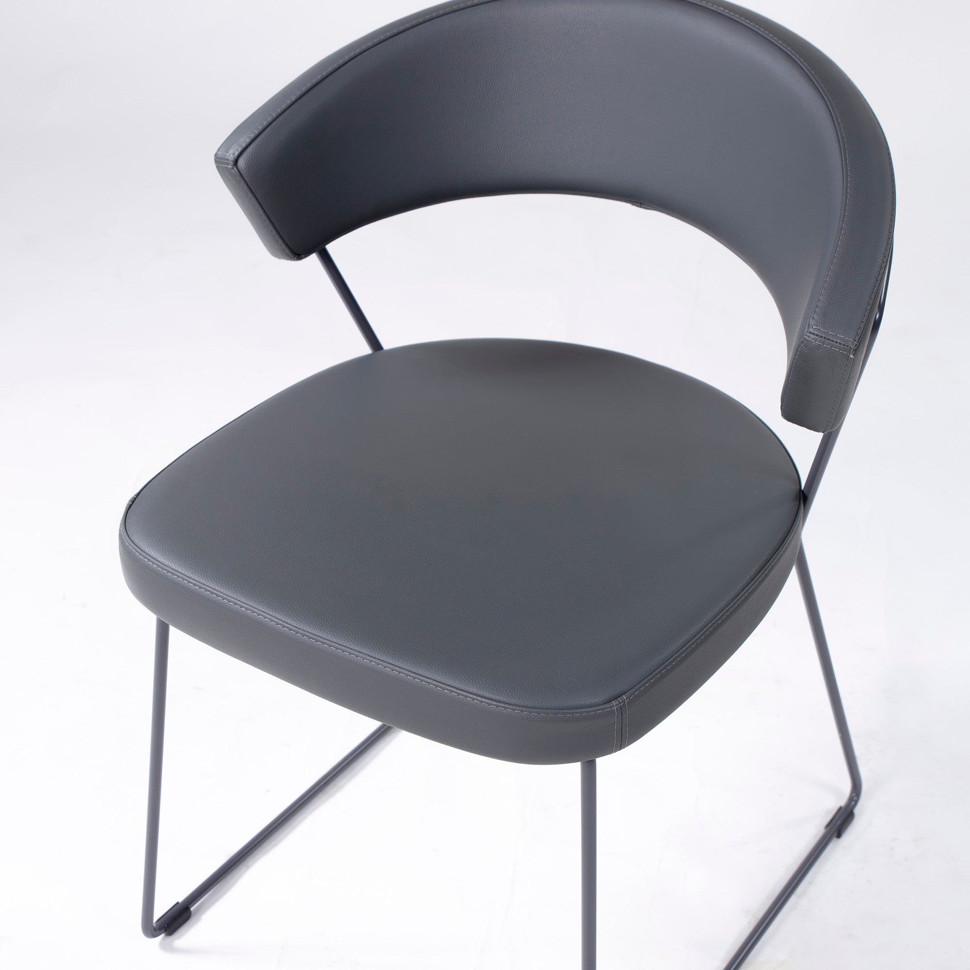 Calligaris Connubia NEW YORK CB1022 ダイニングチェア(3) 本革 レザー グレー