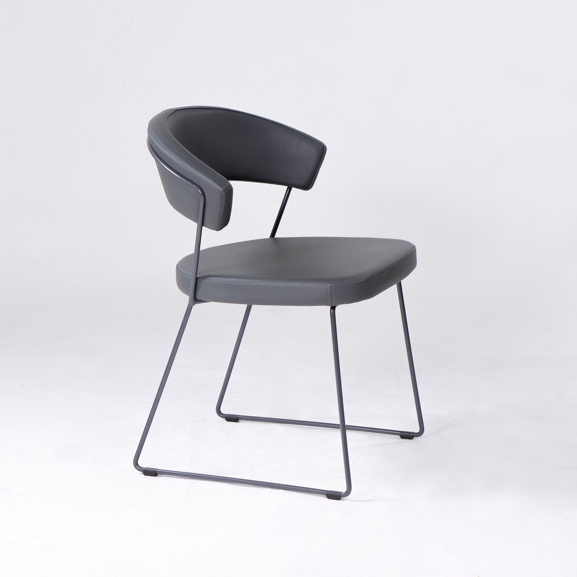 Calligaris Connubia NEW YORK CB1022 ダイニングチェア(4) 本革 レザー グレー