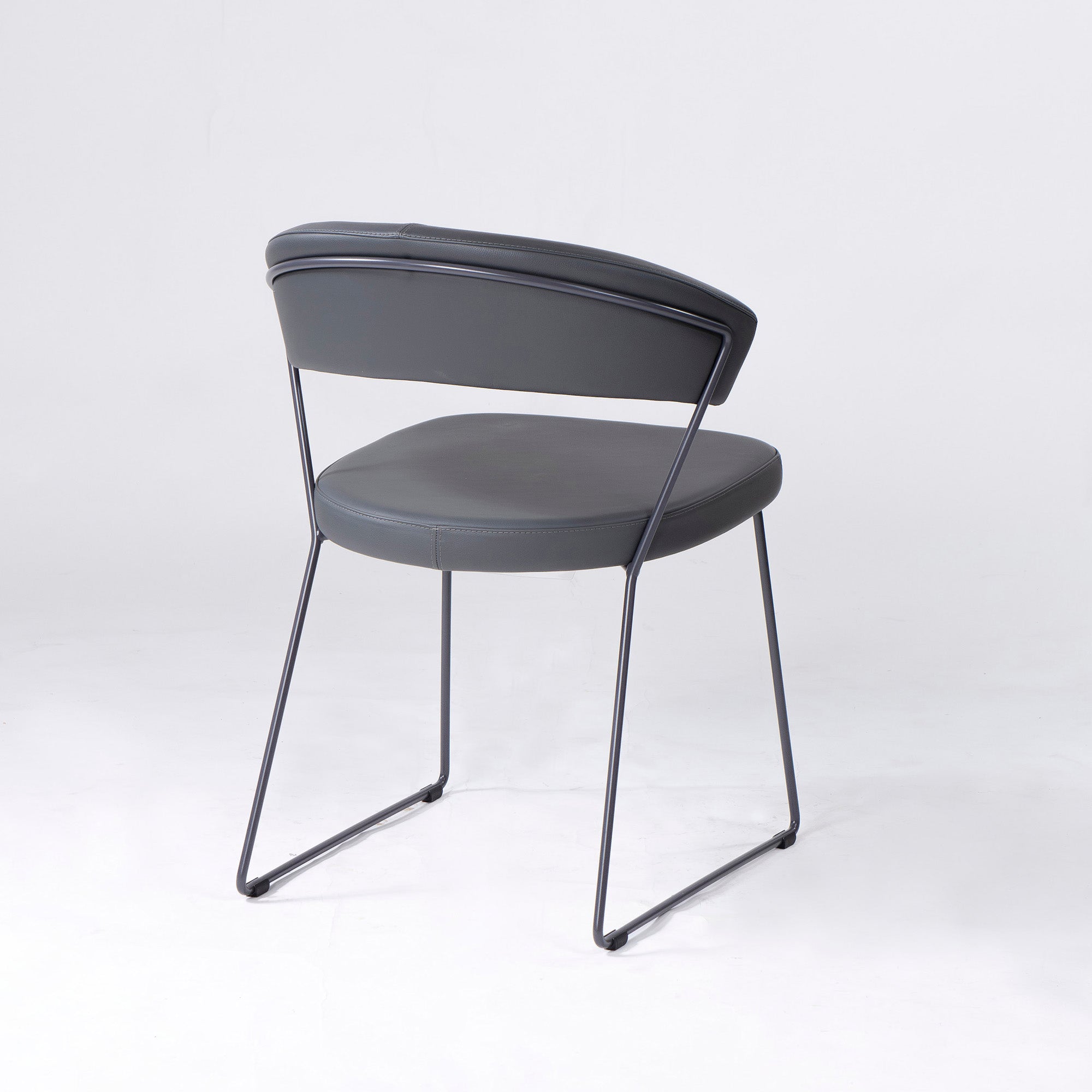 Calligaris Connubia NEW YORK CB1022 ダイニングチェア(4) 本革 レザー グレー