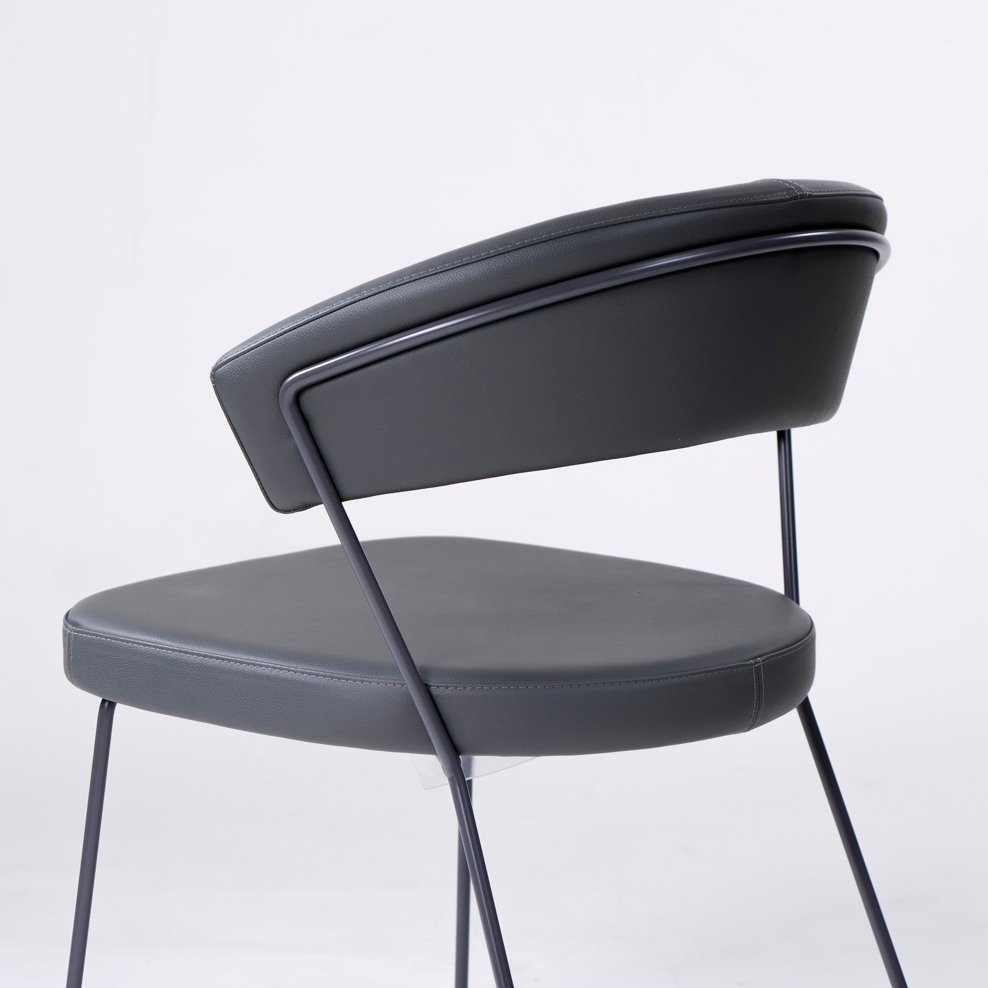Calligaris Connubia NEW YORK CB1022 ダイニングチェア(4) 本革 レザー グレー