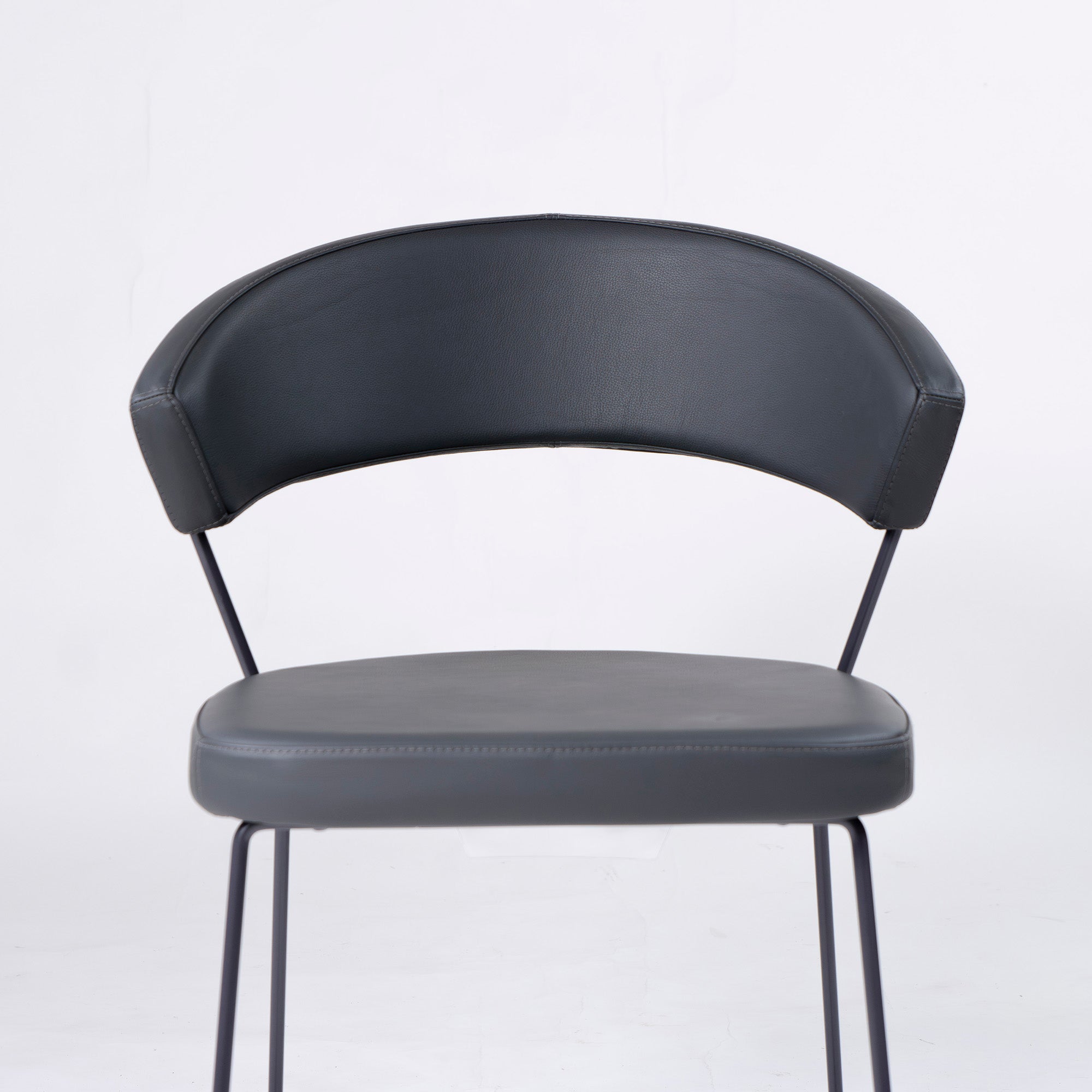Calligaris Connubia NEW YORK CB1022 ダイニングチェア(4) 本革 レザー グレー