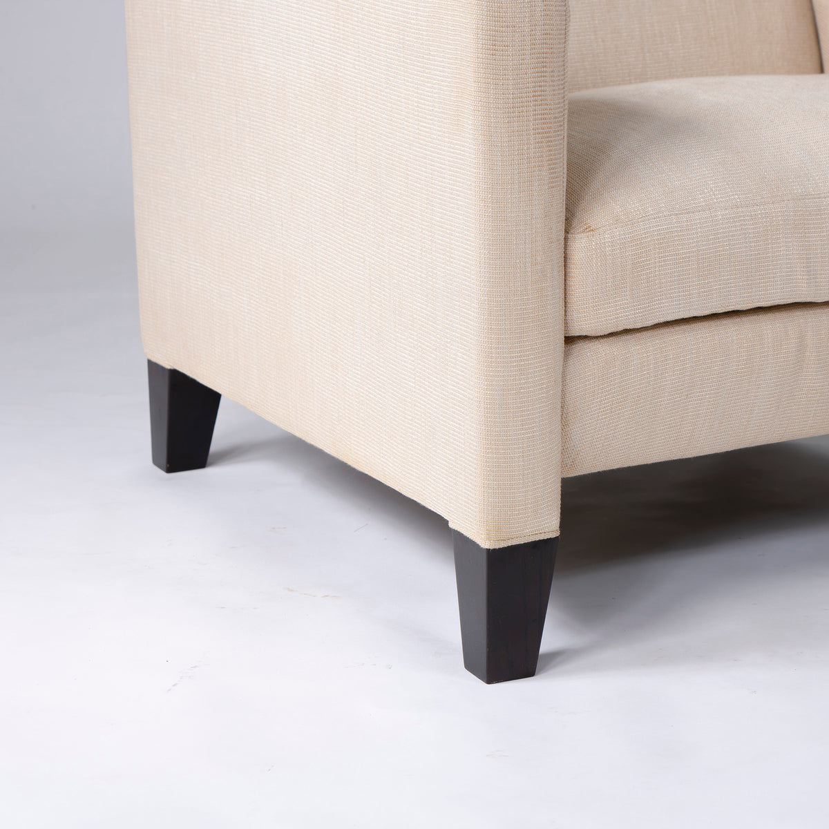 Ritzwell 1Pソファ アッシュ材 ベージュファブリック フェザークッション