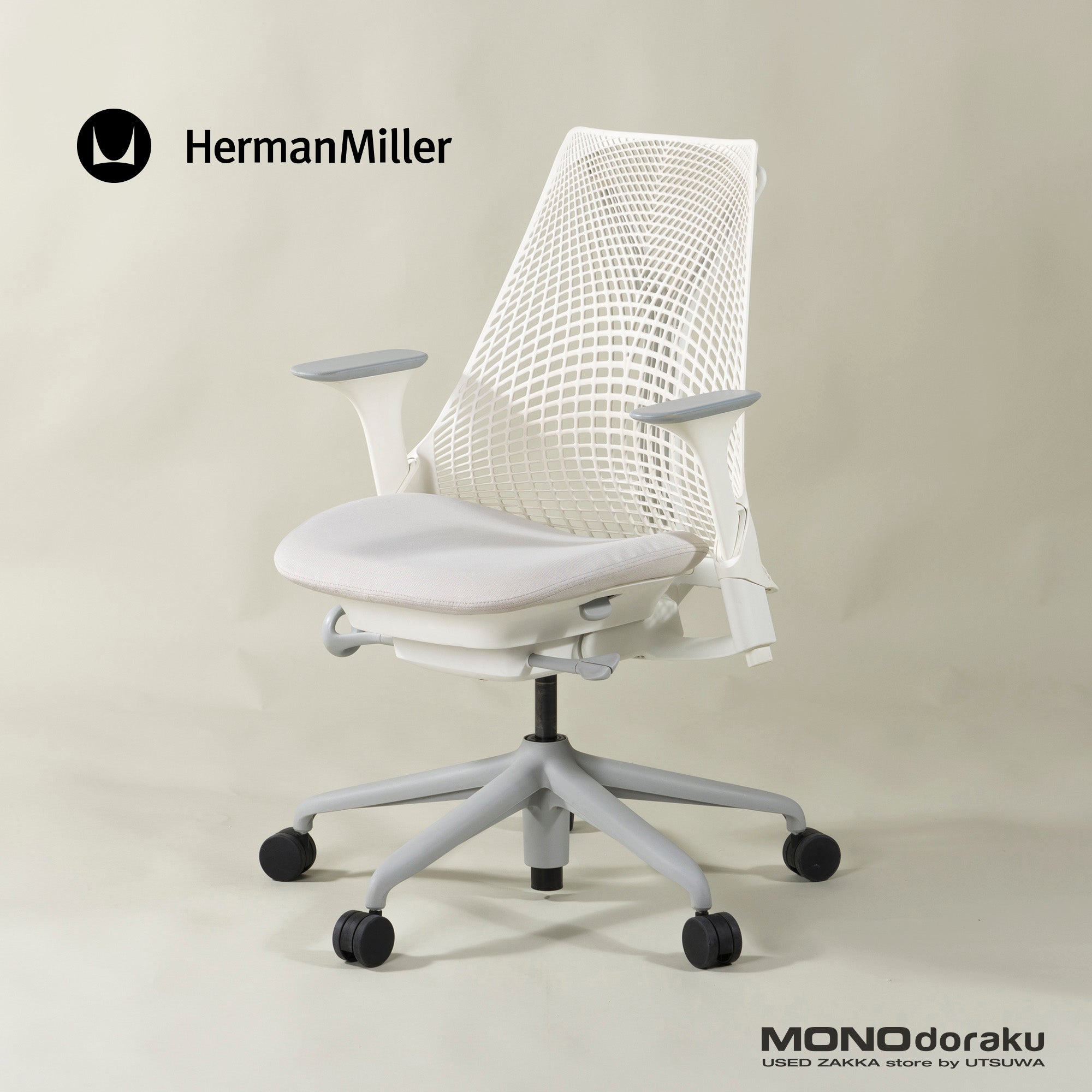 Herman Miller/ハーマンミラー セイルチェア ホワイト アジャスタブルアーム 旧仕様 デスクチェア OAチェア リモート