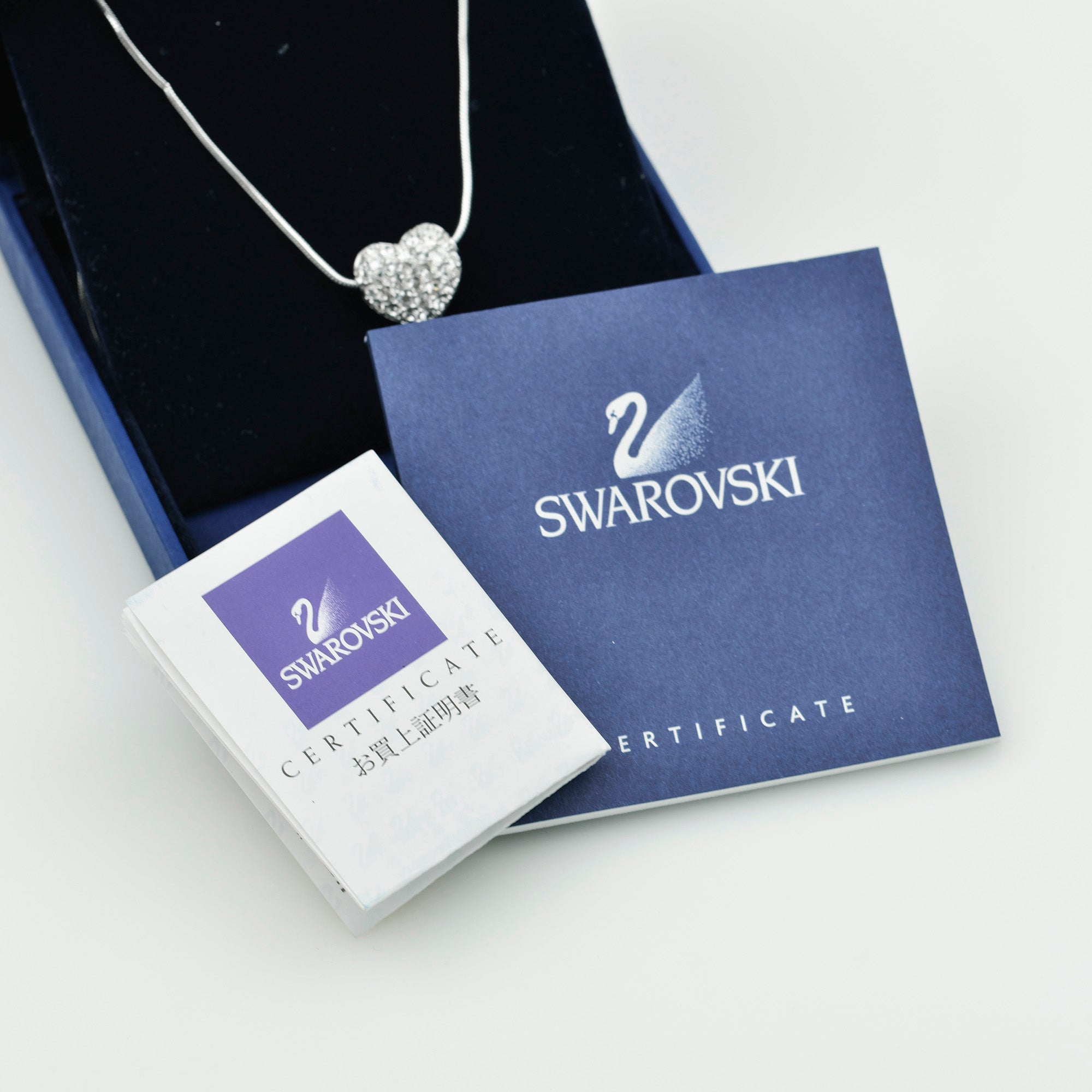 スワロフスキー SWAROVSKI ラインストーンネックレス ハートモチーフ リバーシブル