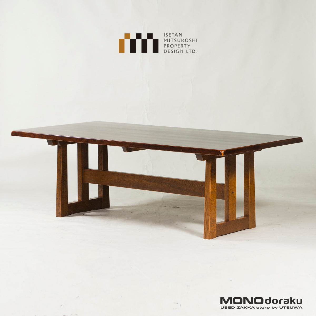 ◆希少◆三越家具 オーク無垢材 ダイニングテーブル w180 英国カントリー 和モダン リビングテーブル センターテーブル レトロ