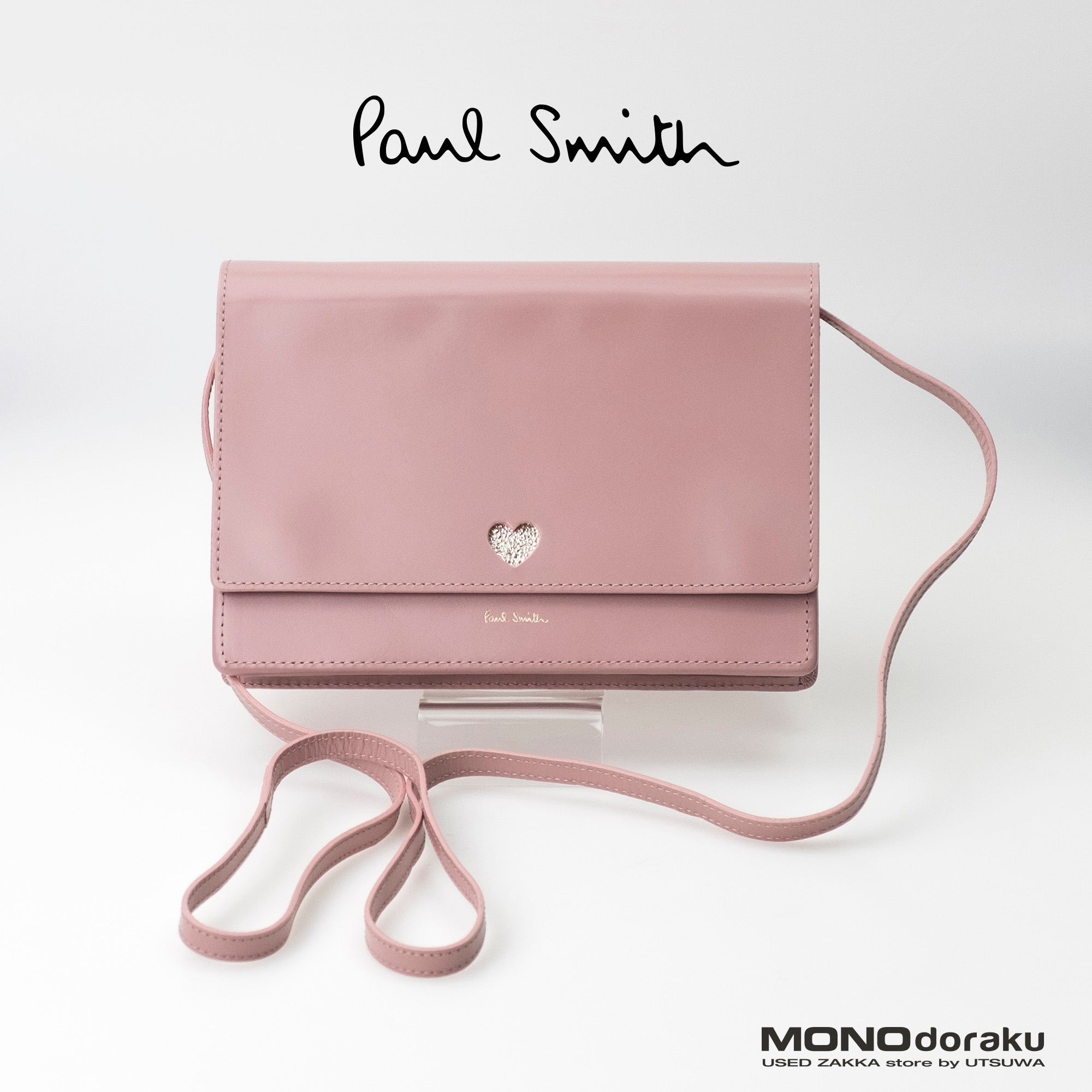 ポールスミス PAUL SMITH 2WAYバッグ ショルダーウォレット クラッチバッグ レザー ピンク