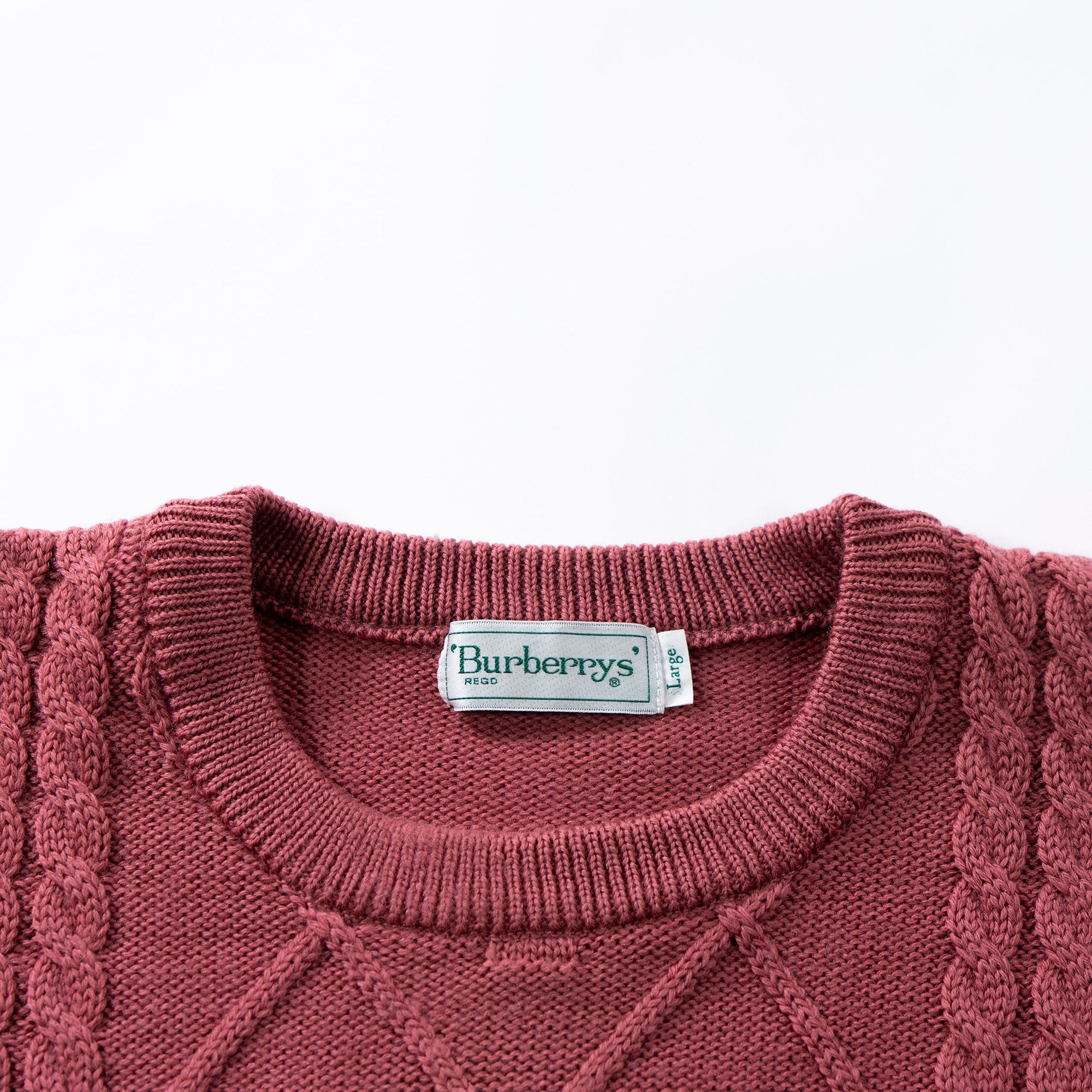 ◆美品◆BURBERRY バーバリー アランセーター ピンク ウール100％ ニット Burberrys バーバリーズ トップス