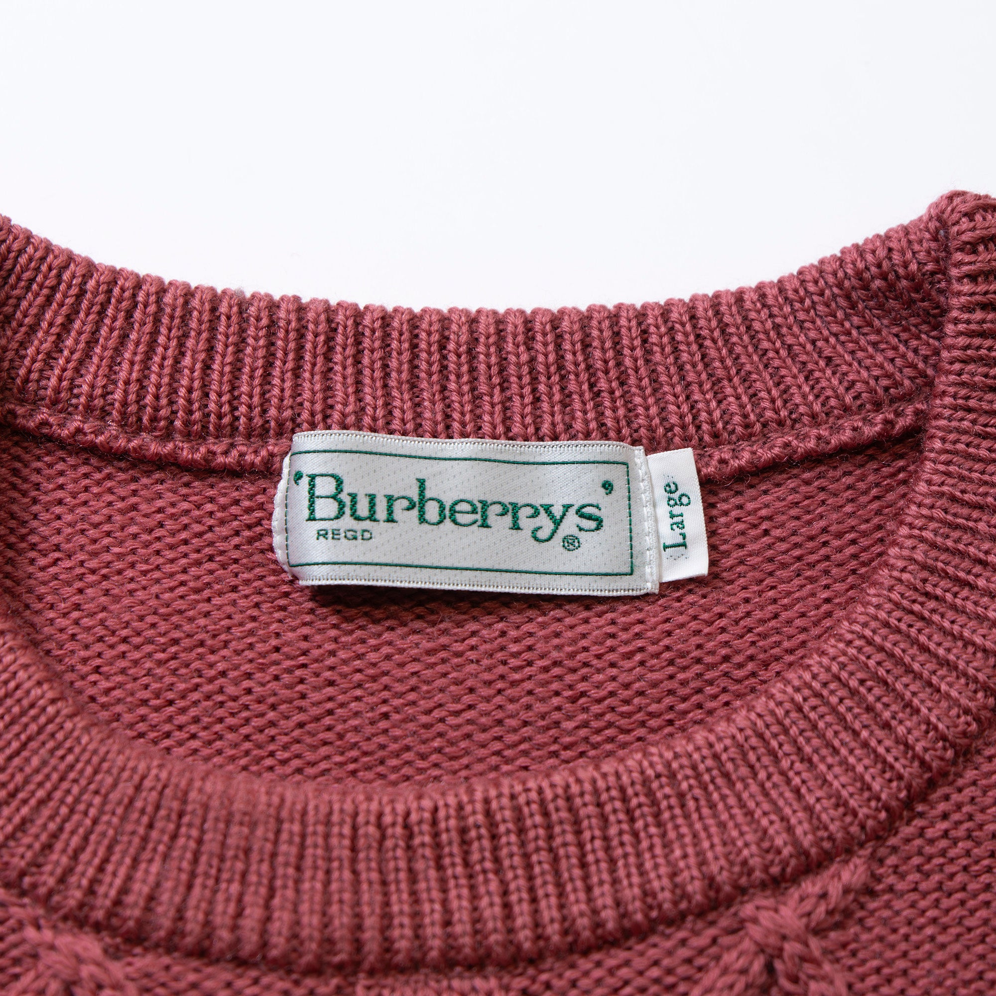 ◆美品◆BURBERRY バーバリー アランセーター ピンク ウール100％ ニット Burberrys バーバリーズ トップス