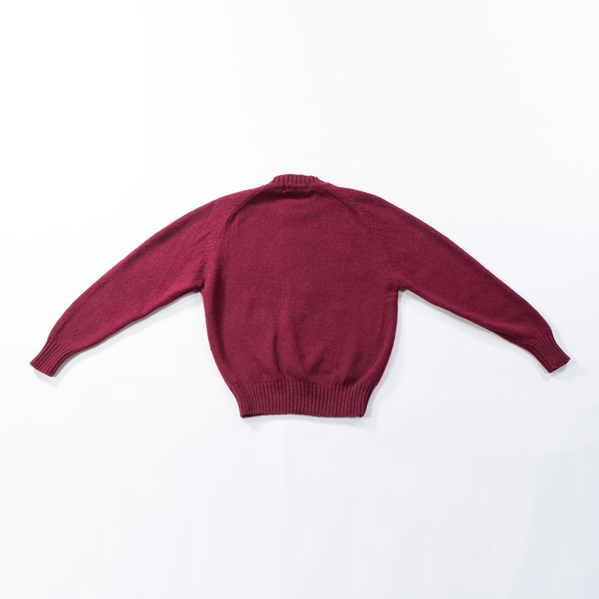 Polo Ralph Lauren Wool Knit Bordeaux Raglan Sleeve Sweater Top Pony Logo