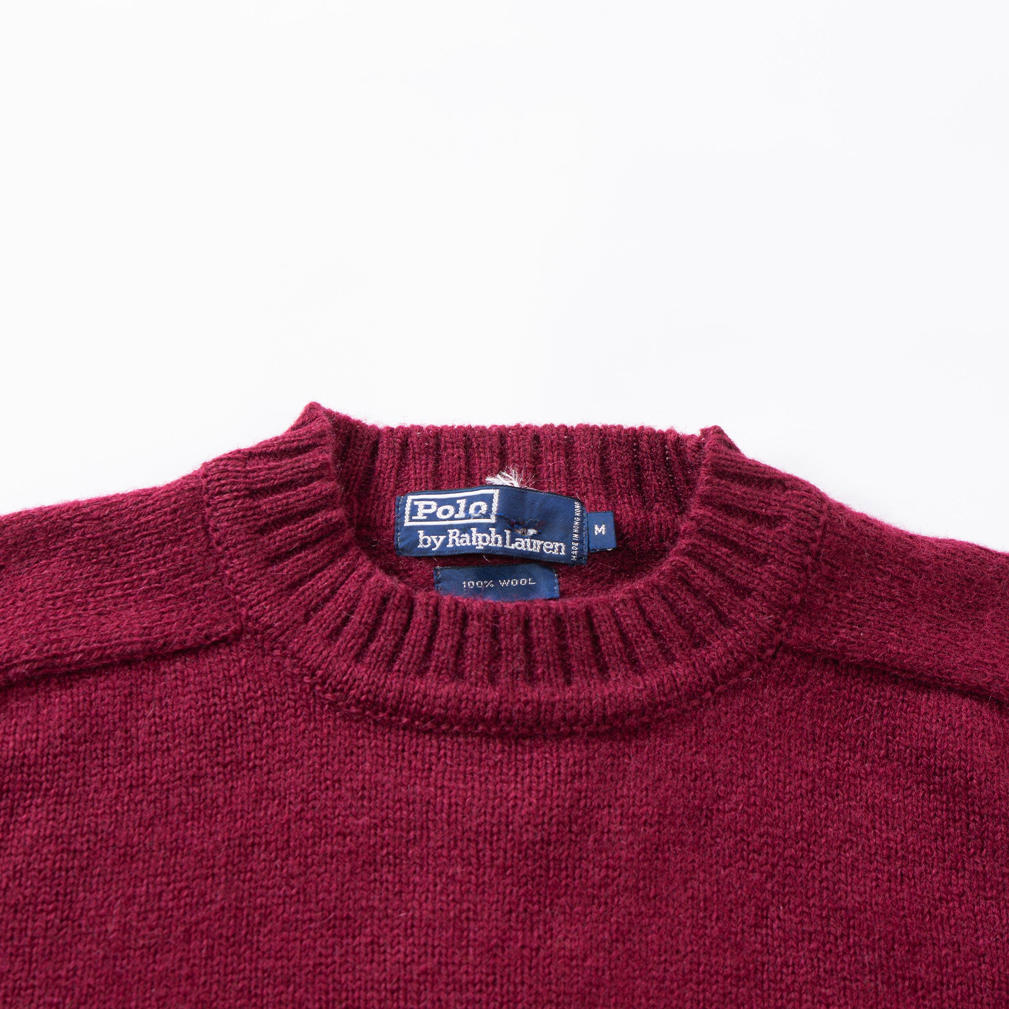 Polo Ralph Lauren Wool Knit Bordeaux Raglan Sleeve Sweater Top Pony Logo