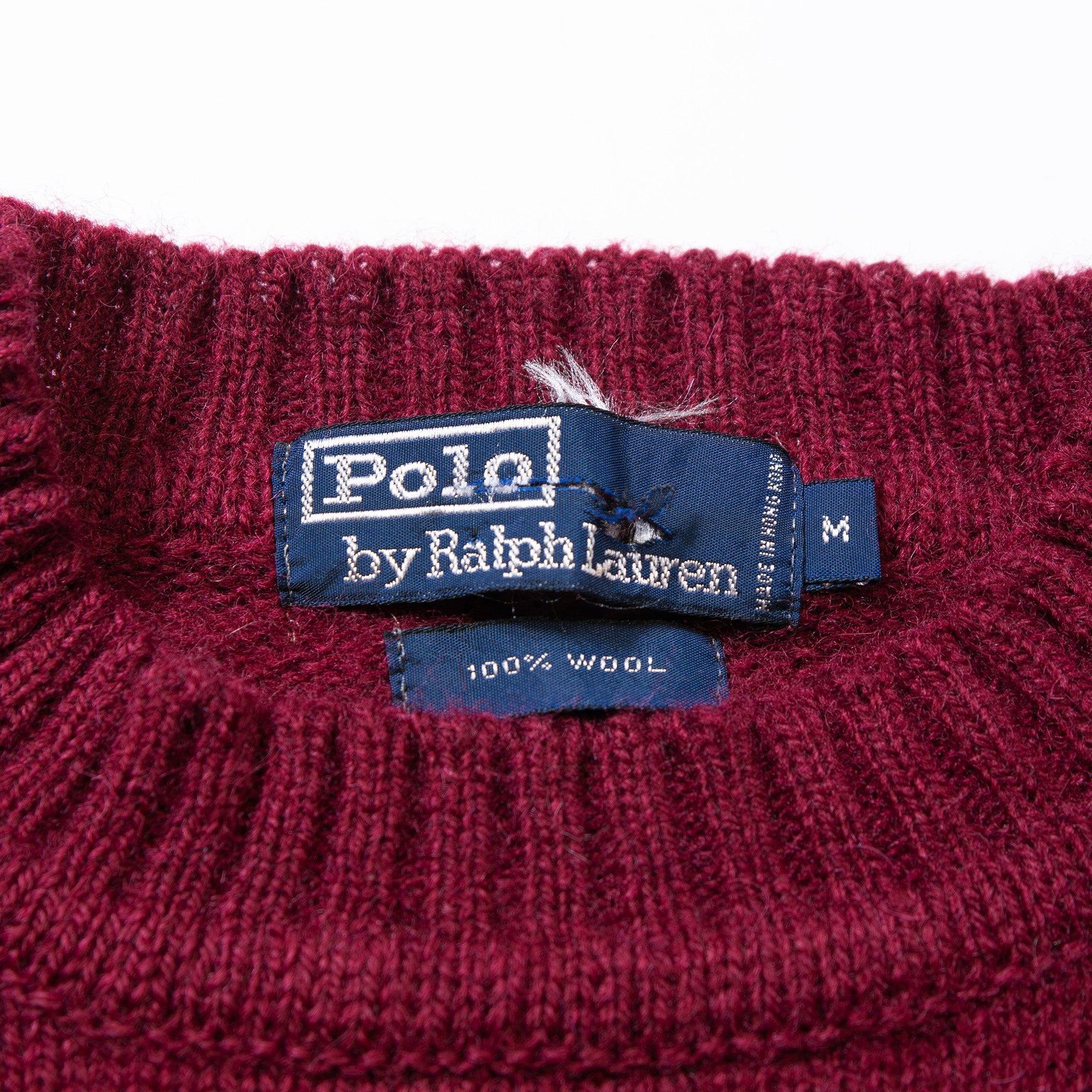 Polo Ralph Lauren Wool Knit Bordeaux Raglan Sleeve Sweater Top Pony Logo