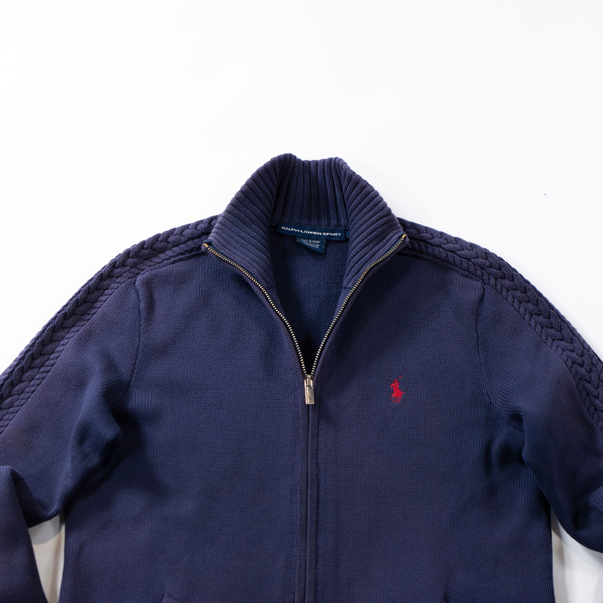 Ralph Lauren Sport knit jersey navy sweater knit top pony logo