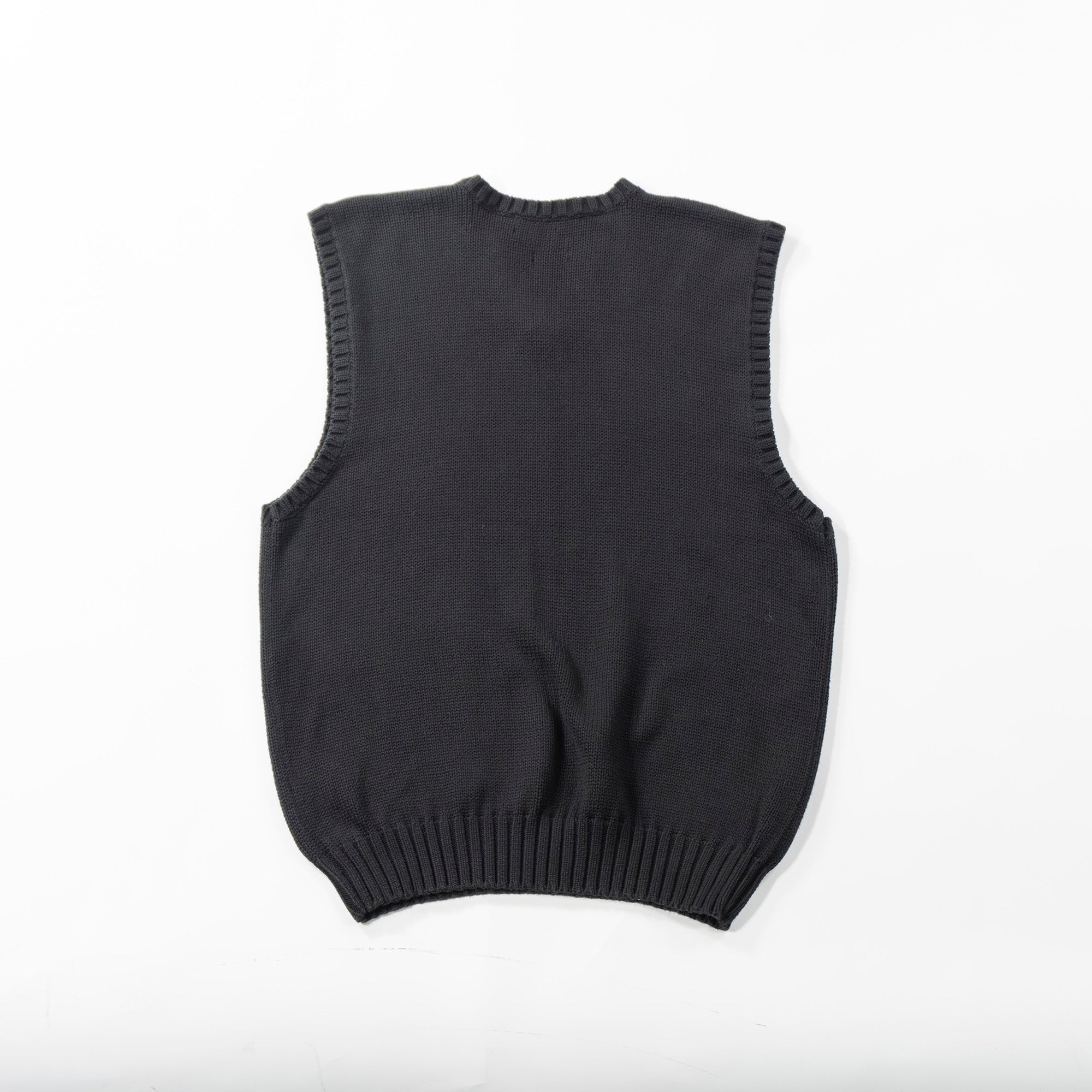 Polo Ralph Lauren knit vest, black, 100% cotton, sweater top, pony logo