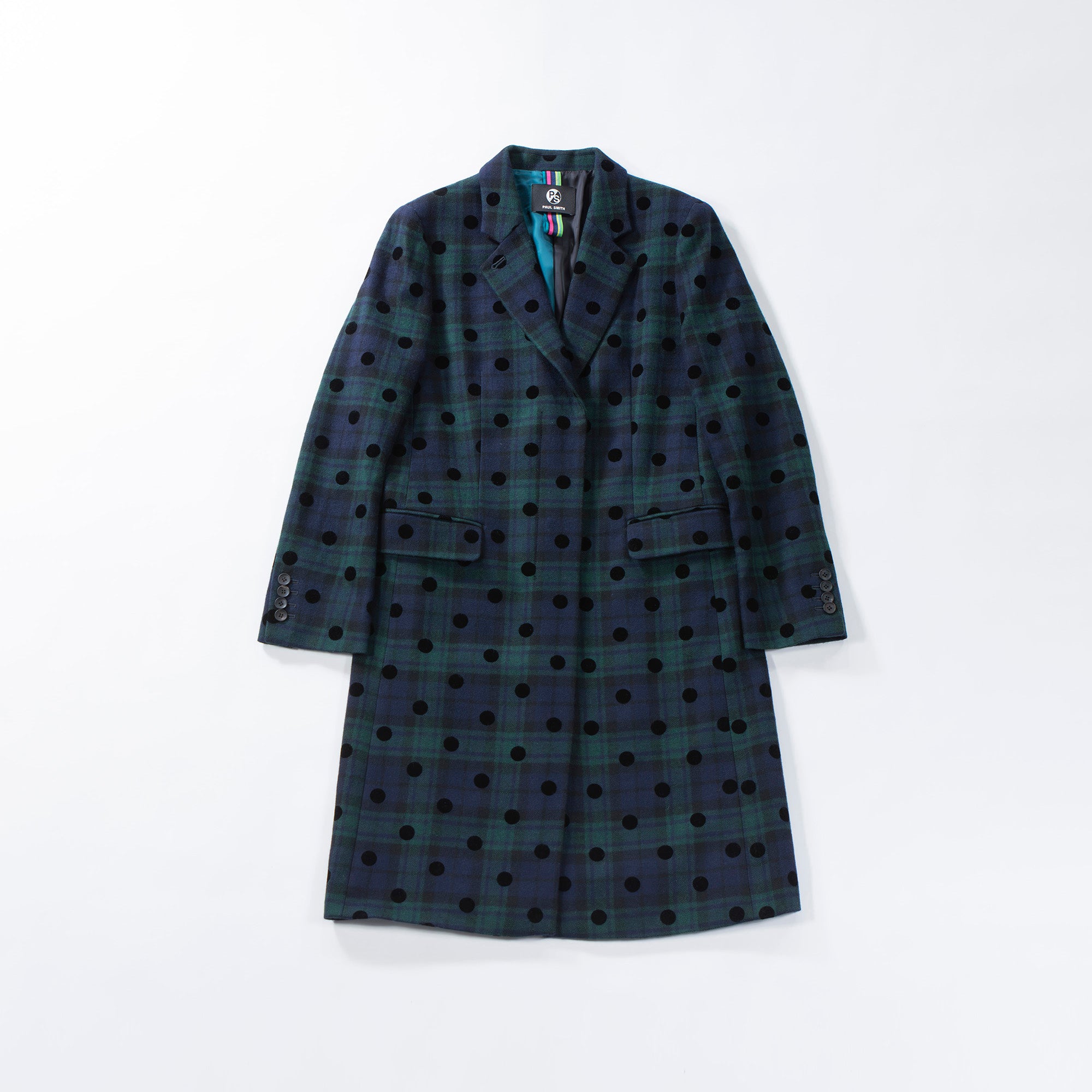 ◆美品◆Paul Smith ポールスミス チェスターコート ドット×チェック PS Paul Smith ロングコート レディース