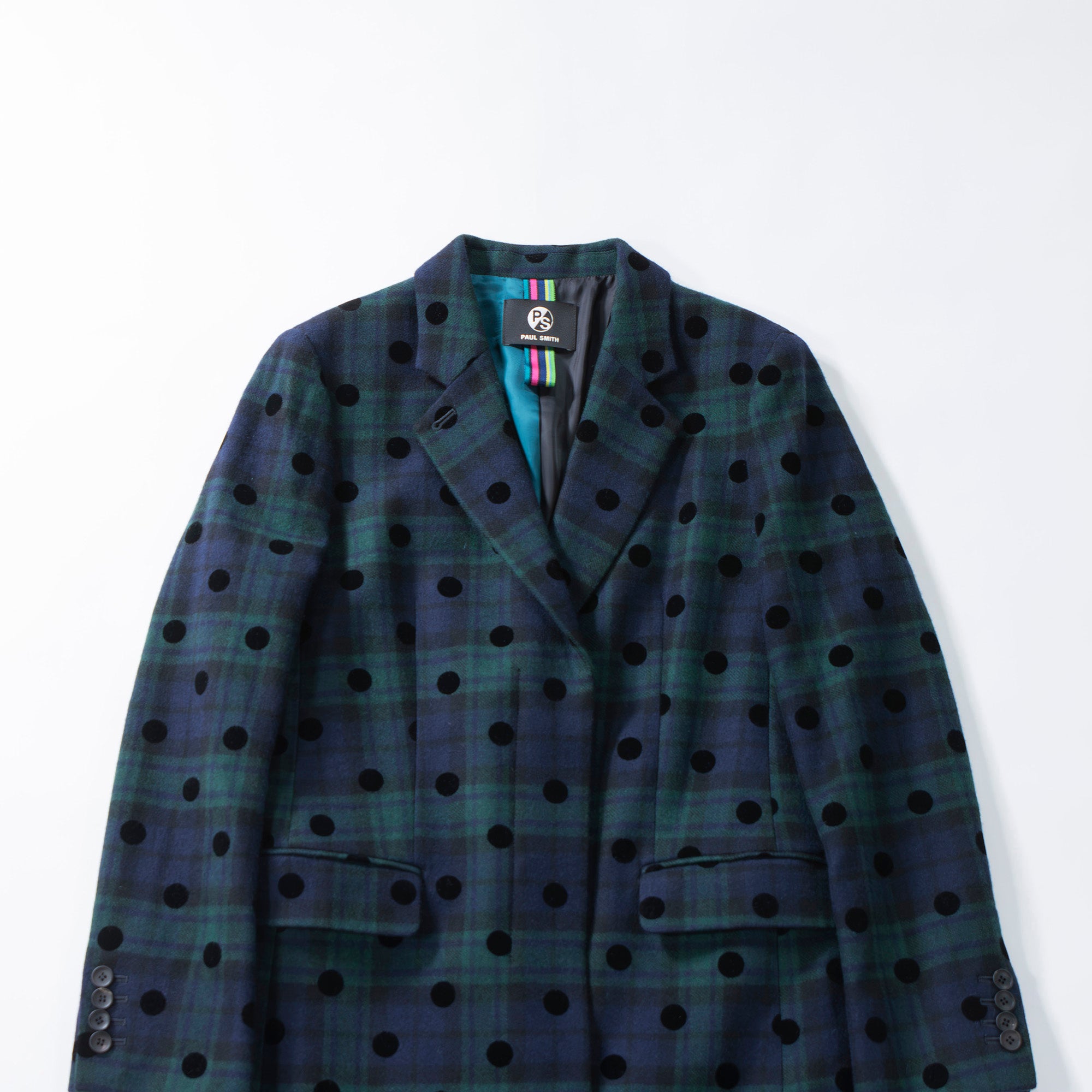 ◆美品◆Paul Smith ポールスミス チェスターコート ドット×チェック PS Paul Smith ロングコート レディース