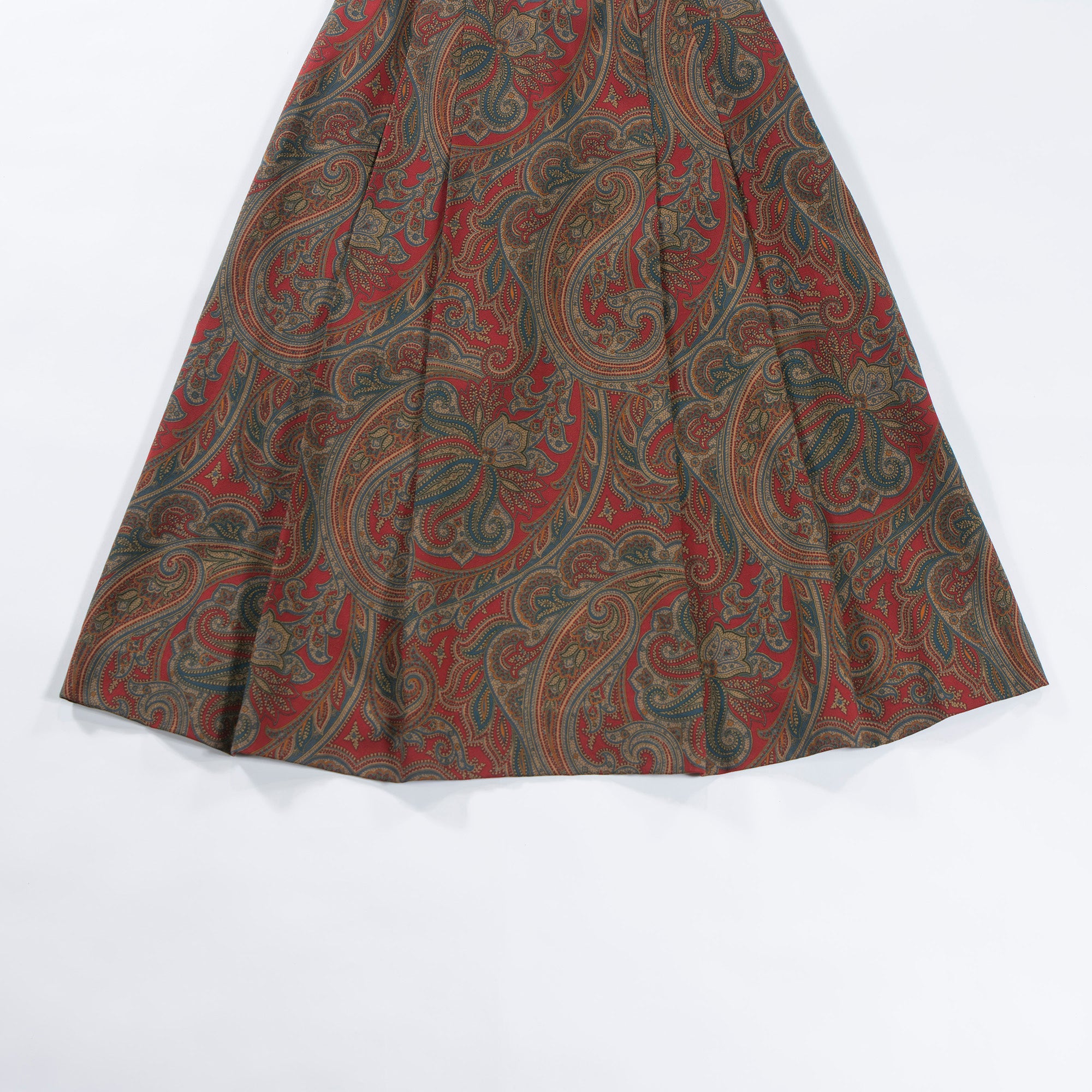 90s Burberry Flared Skirt Paisley Made with Italian Fabric Tuck Skirt Pleated Skirt Mid-length Bottoms Burberrys