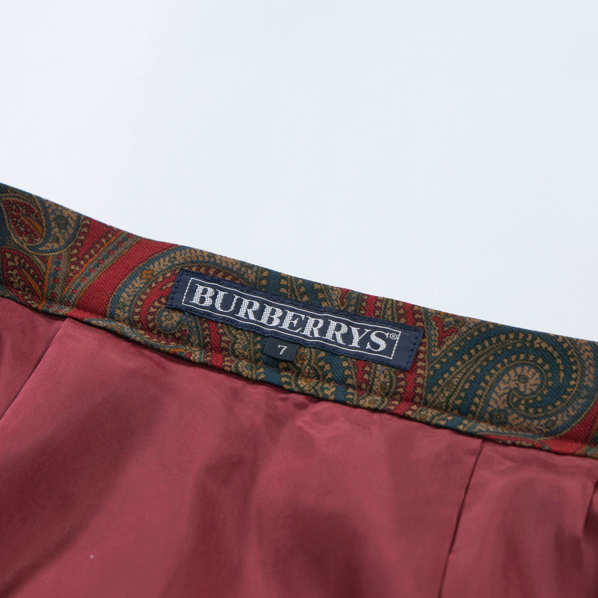 90s Burberry Flared Skirt Paisley Made with Italian Fabric Tuck Skirt Pleated Skirt Mid-length Bottoms Burberrys