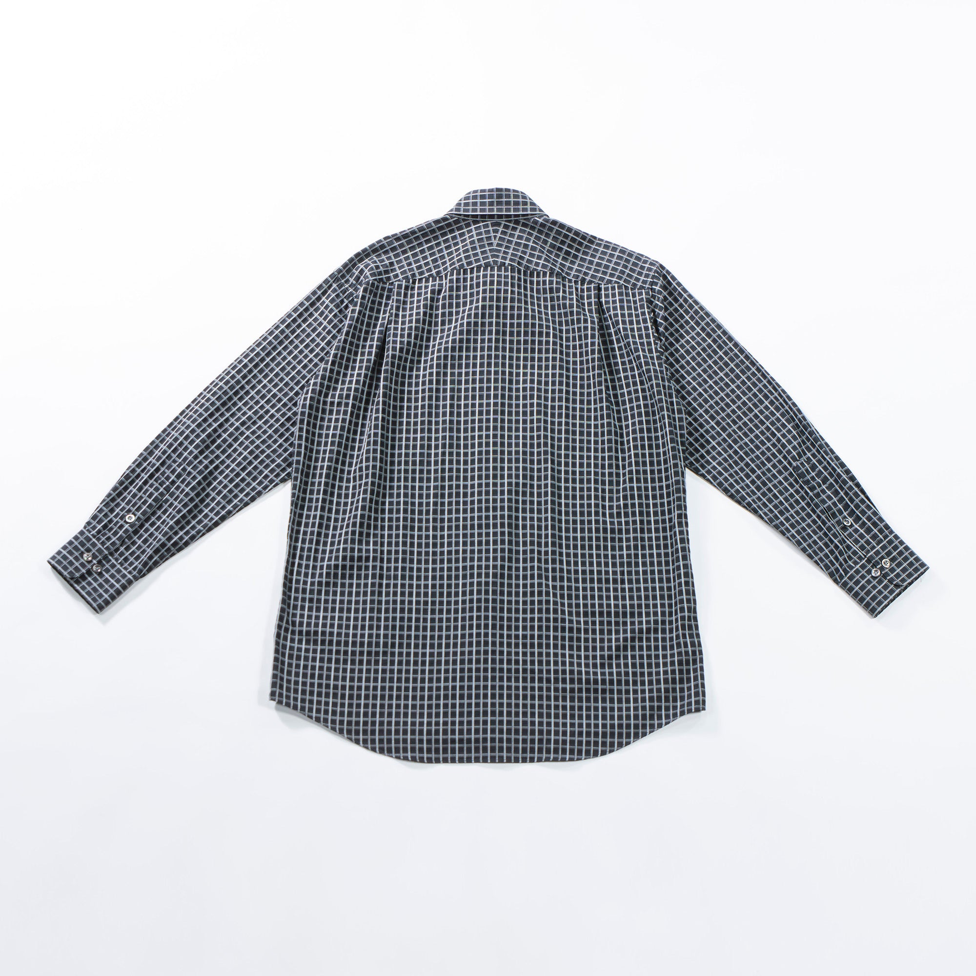 バーバリー BURBERRY London グラフチェックシャツ ブラック×シルバー レギュラーカラーシャツ トップス ロングスリーブ