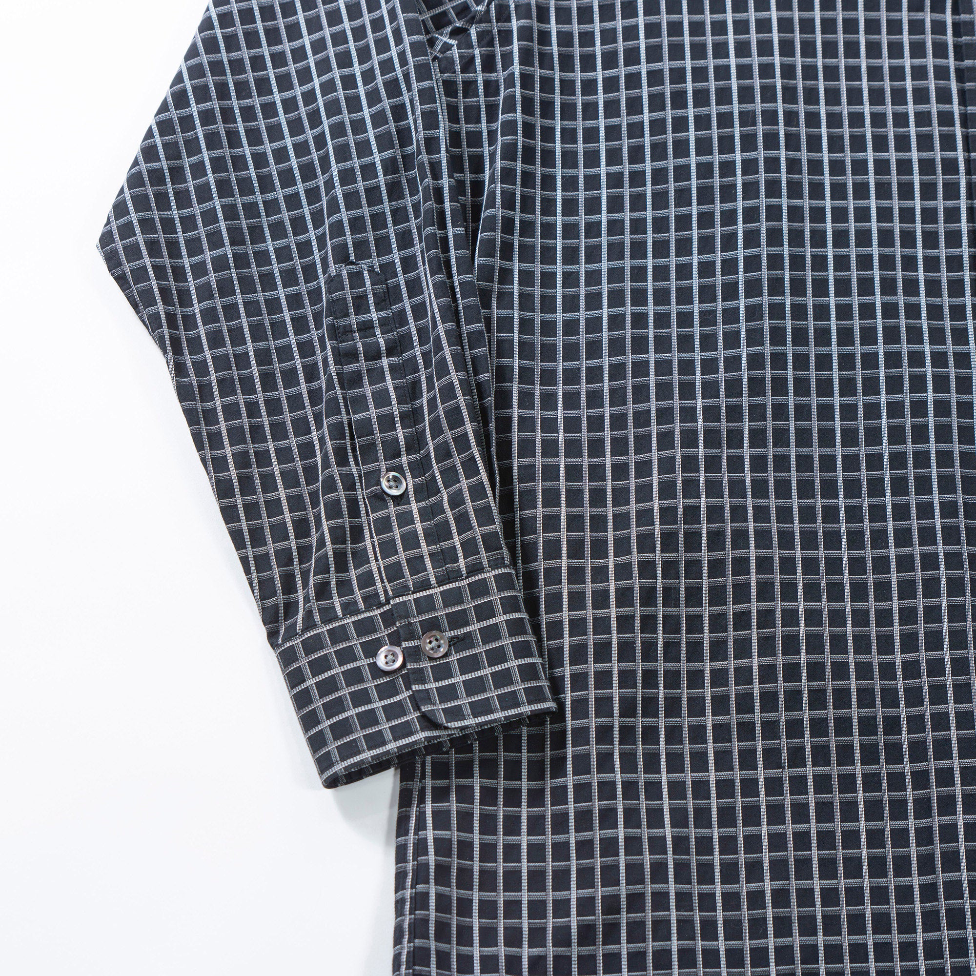 バーバリー BURBERRY London グラフチェックシャツ ブラック×シルバー レギュラーカラーシャツ トップス ロングスリーブ