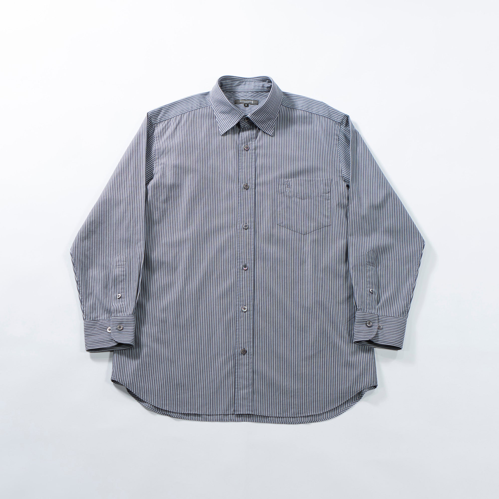 マッキントッシュ MACKINTOSH London ストライプシャツ グレー レギュラーカラーシャツ トップス ドレスシャツ カジュアルシャツ