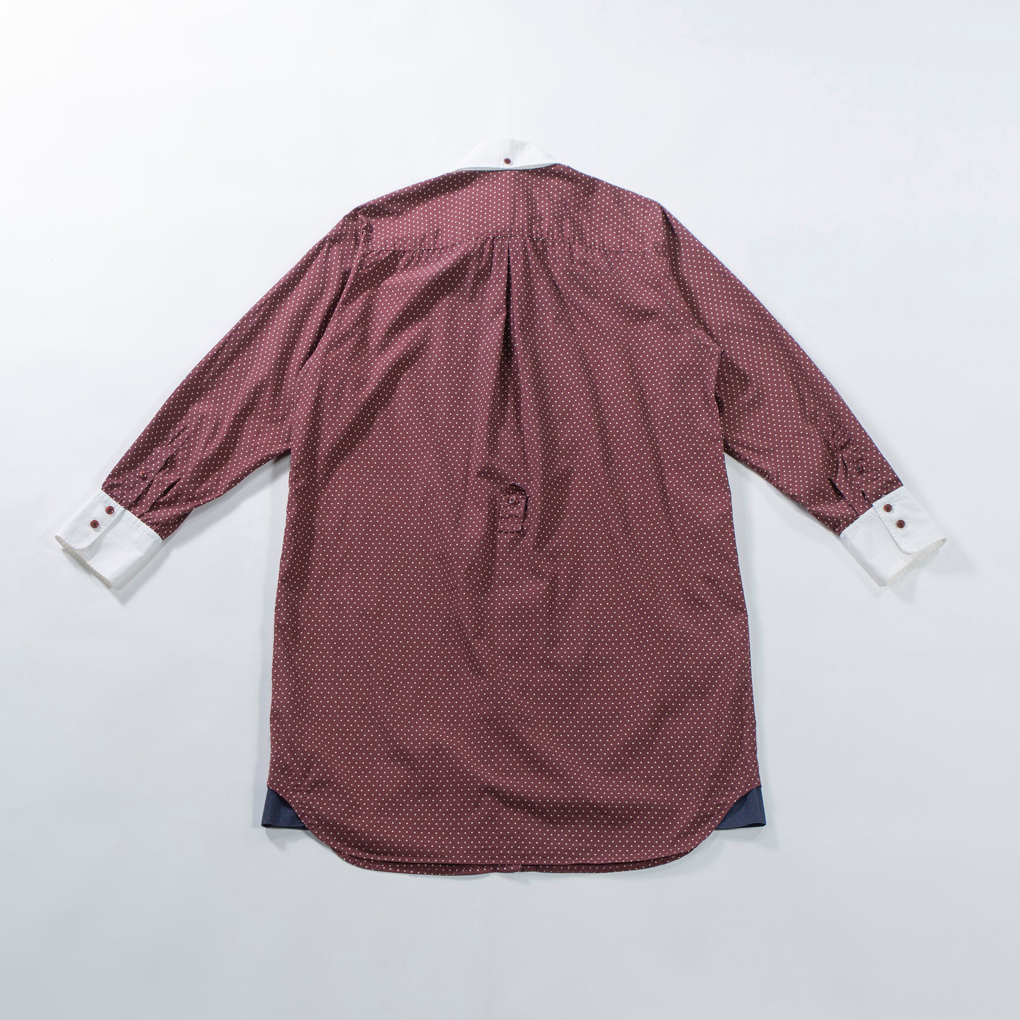 ポールスミス CARNABY Paul Smith カーナビー シャツワンピース 水玉 ドット バーガンディー ロングシャツ クレリックシャツ トップス