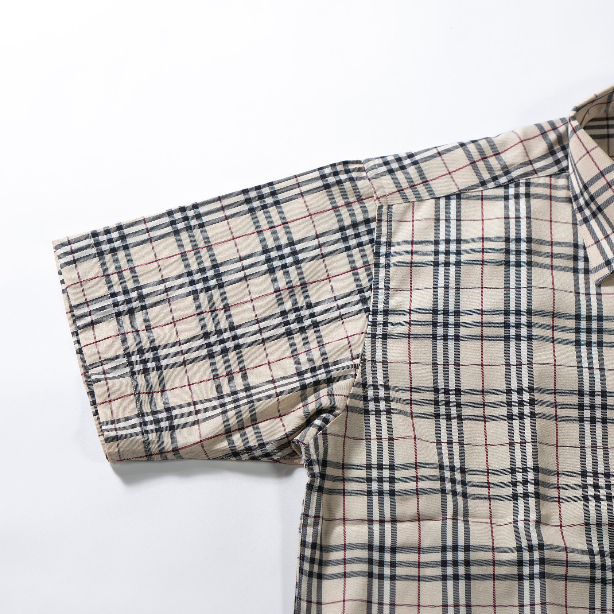バーバリー BURBERRY LONDON ◆未使用品◆ ショートスリーブチェックシャツ レギュラーカラー 刺繍ロゴ メンズ レディース 半袖