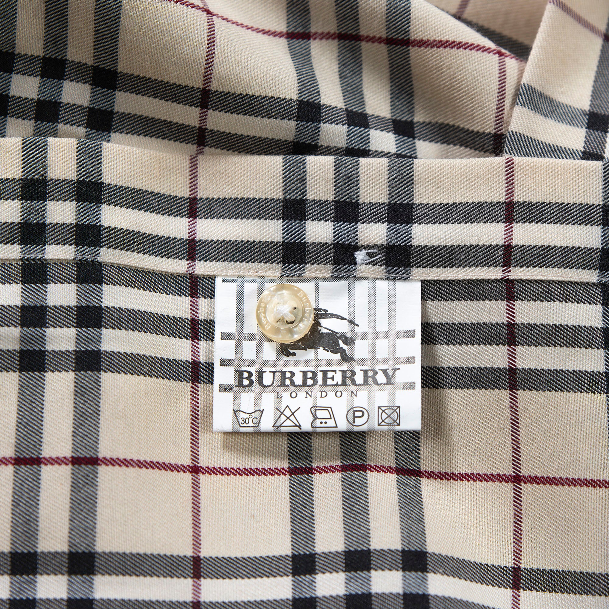 バーバリー BURBERRY LONDON ◆未使用品◆ ショートスリーブチェックシャツ レギュラーカラー 刺繍ロゴ メンズ レディース 半袖