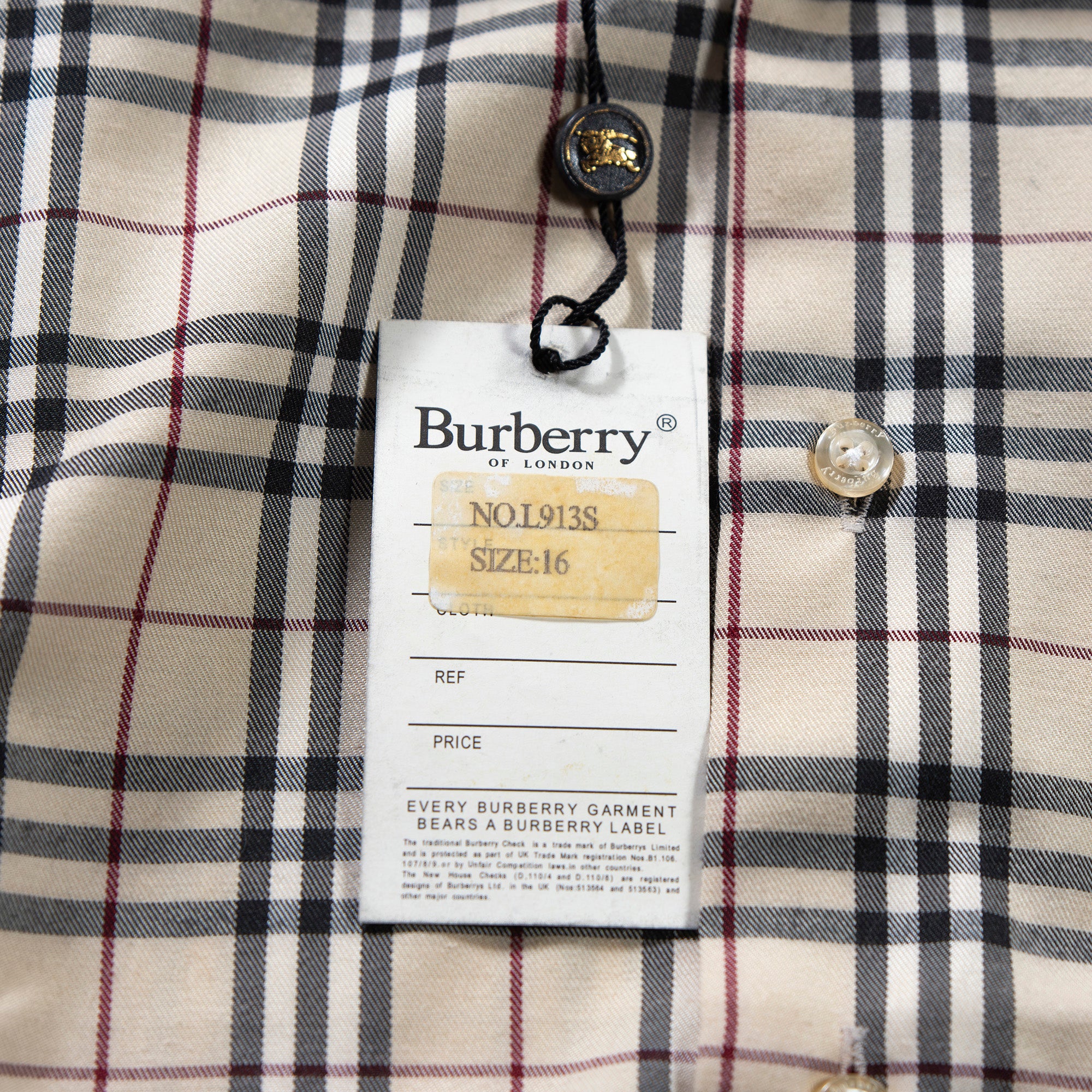 バーバリー BURBERRY LONDON ◆未使用品◆ ショートスリーブチェックシャツ レギュラーカラー 刺繍ロゴ メンズ レディース 半袖