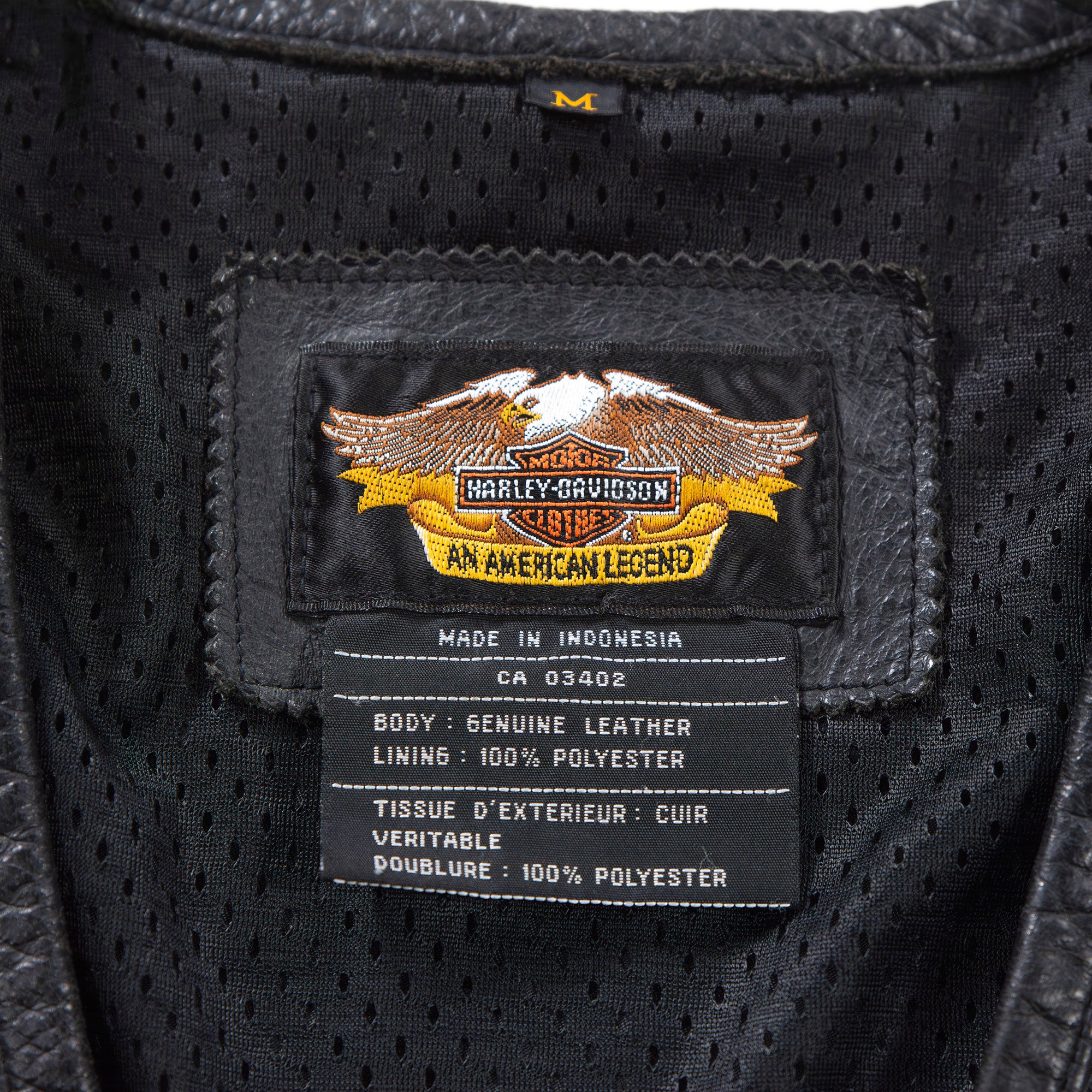 ハーレーダビッドソン HARLEY-DAVIDSON レザーベスト 本革 ブラック 裏地メッシュ 刺繍ロゴ メンズファッション メンズアウター
