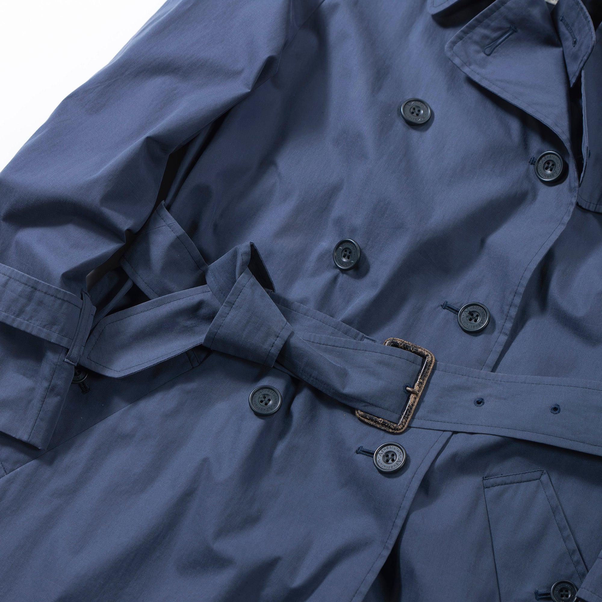 Aquascutum アクアスキュータム 英国製 トレンチコート グレー系 ラグランスリーブ スプリングコート レディース ライトアウター