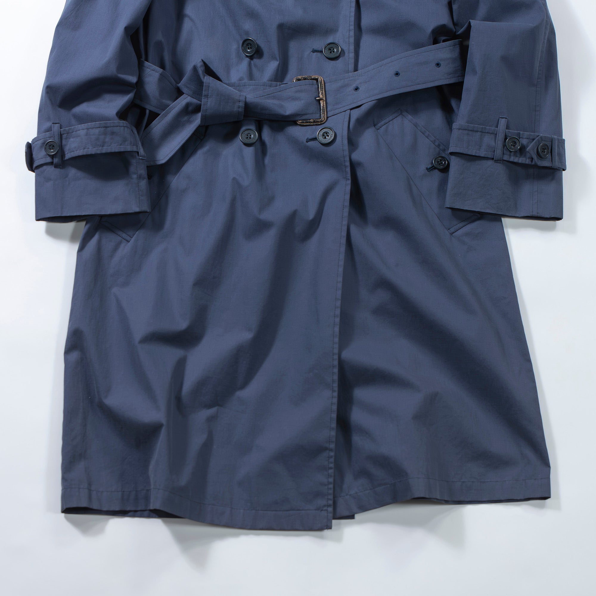 Aquascutum アクアスキュータム 英国製 トレンチコート グレー系 ラグランスリーブ スプリングコート レディース ライトアウター