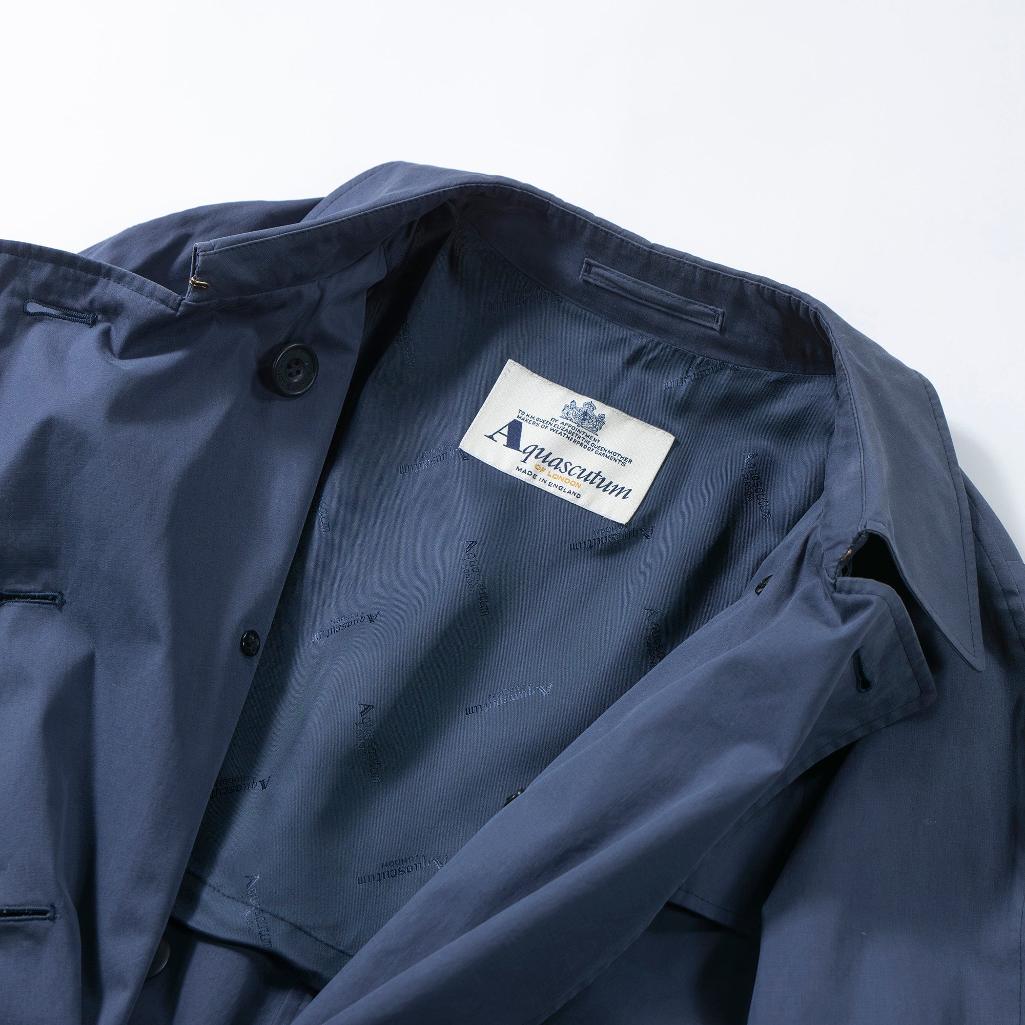 Aquascutum アクアスキュータム 英国製 トレンチコート グレー系 ラグランスリーブ スプリングコート レディース ライトアウター