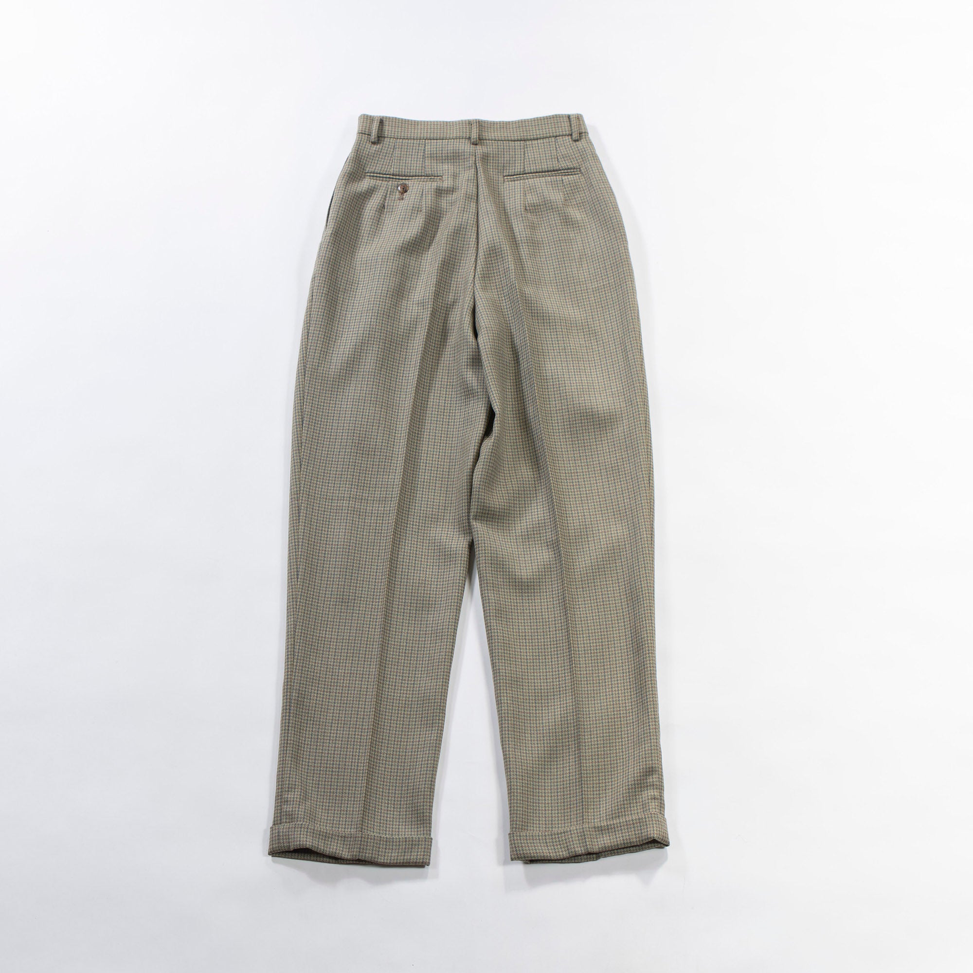 NEWYORKER 2-pleat wool slacks, gun club check, center press, trousers, American traditional, unisex