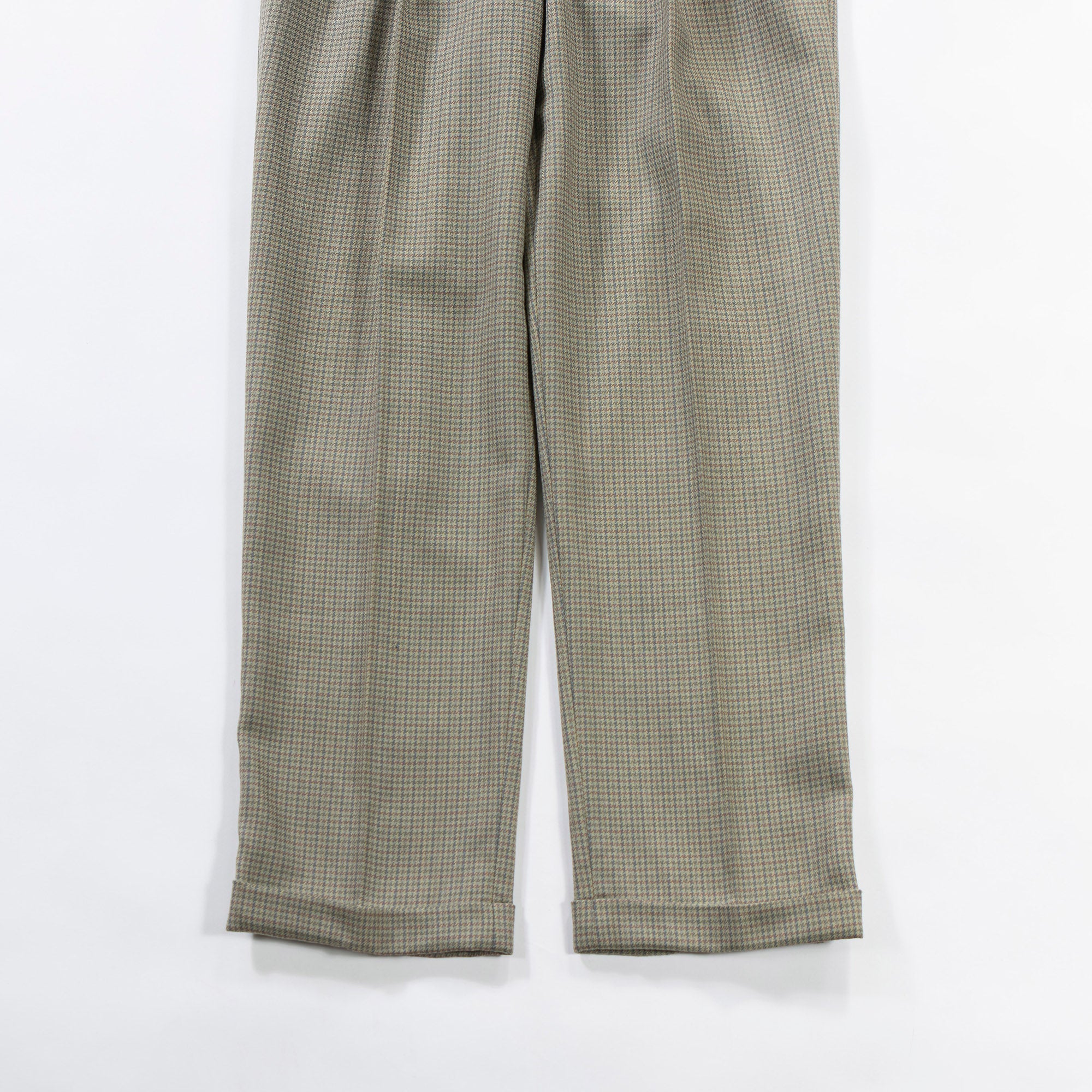 NEWYORKER 2-pleat wool slacks, gun club check, center press, trousers, American traditional, unisex