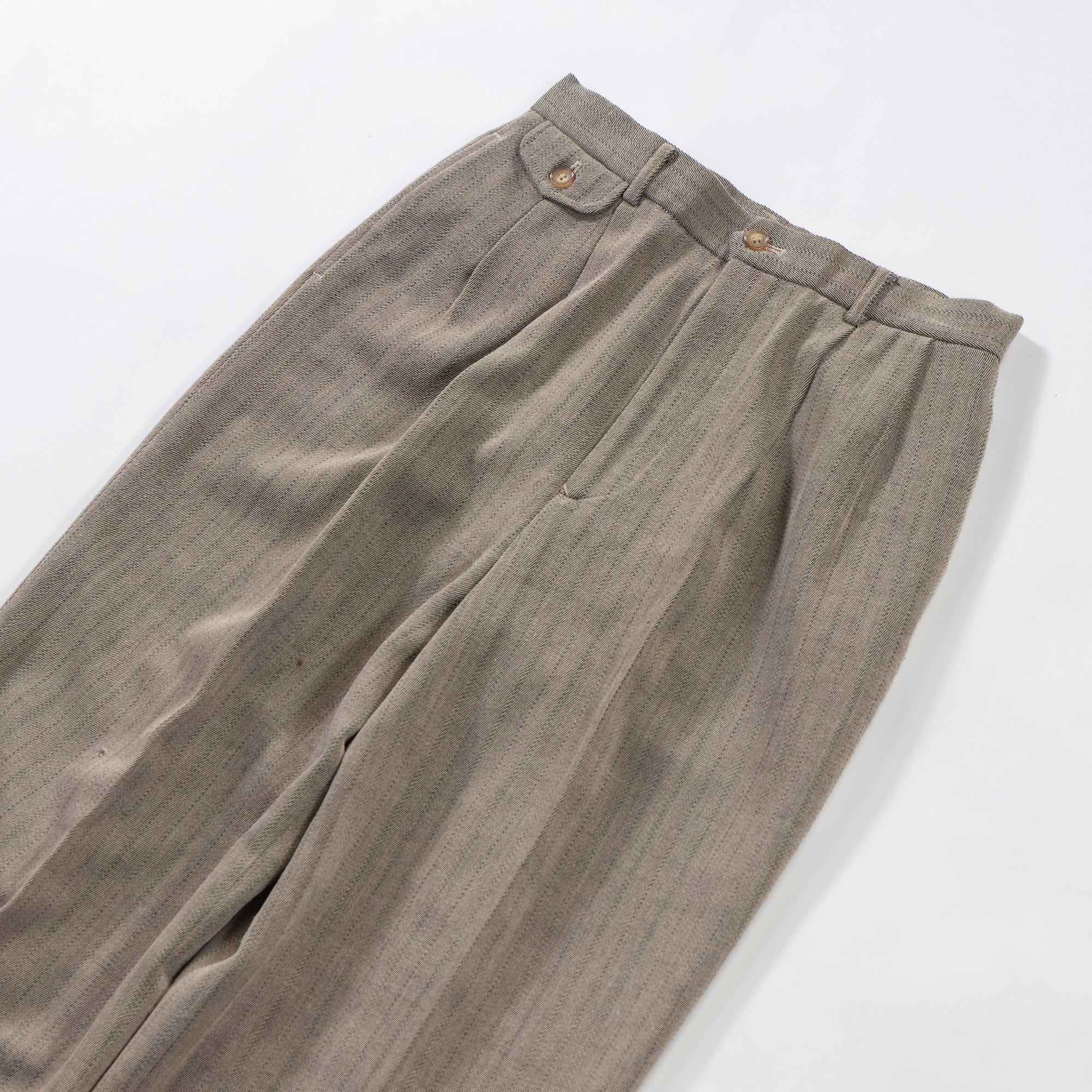 NEWYORKER 2-pleat slacks, pinstripe, wool blend, center press, trousers, American traditional, unisex