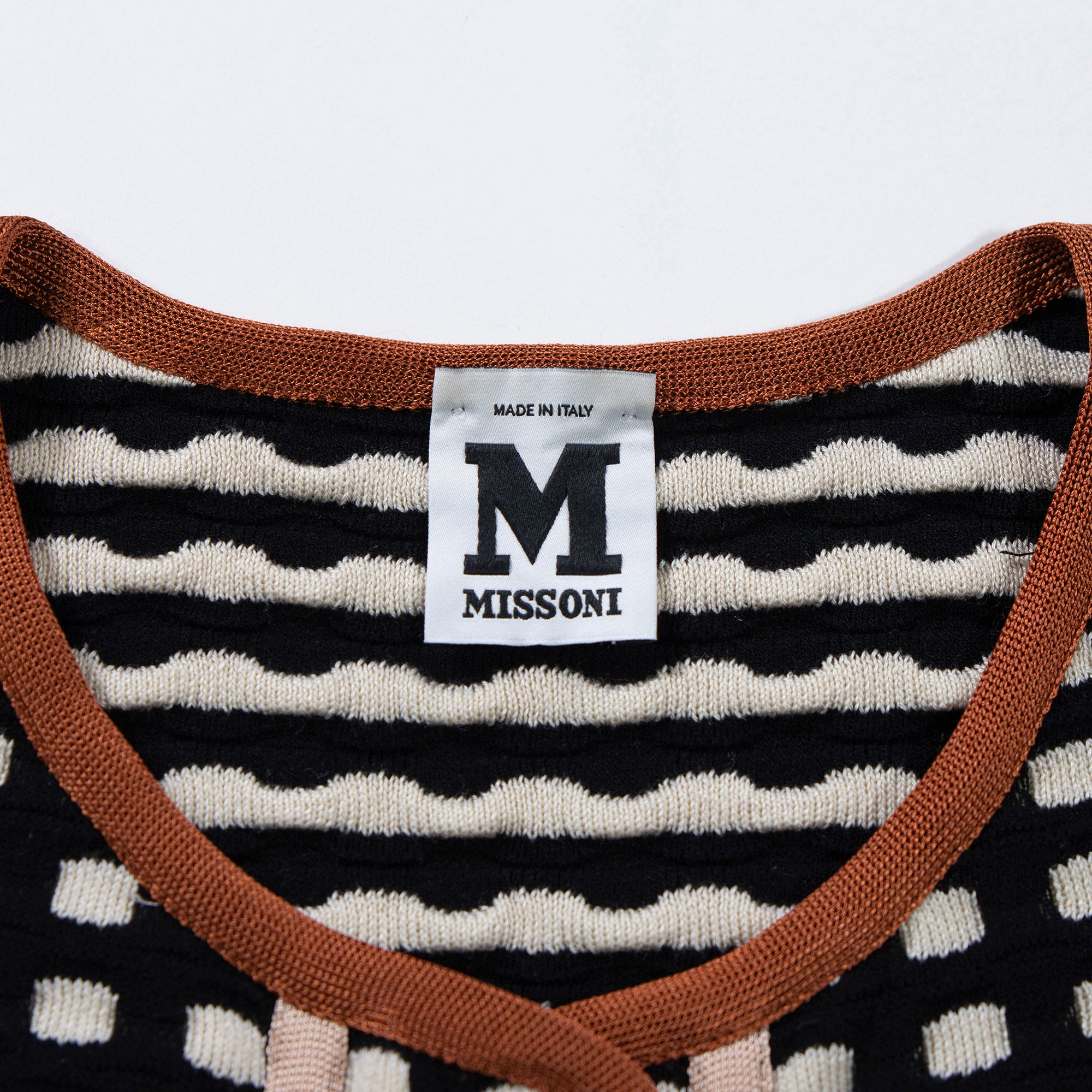 ミッソーニ M MISSONI クルーネック ショートスリーブニットカーディガン 幾何学 半袖 イタリア製 レディース トップス サマーニット