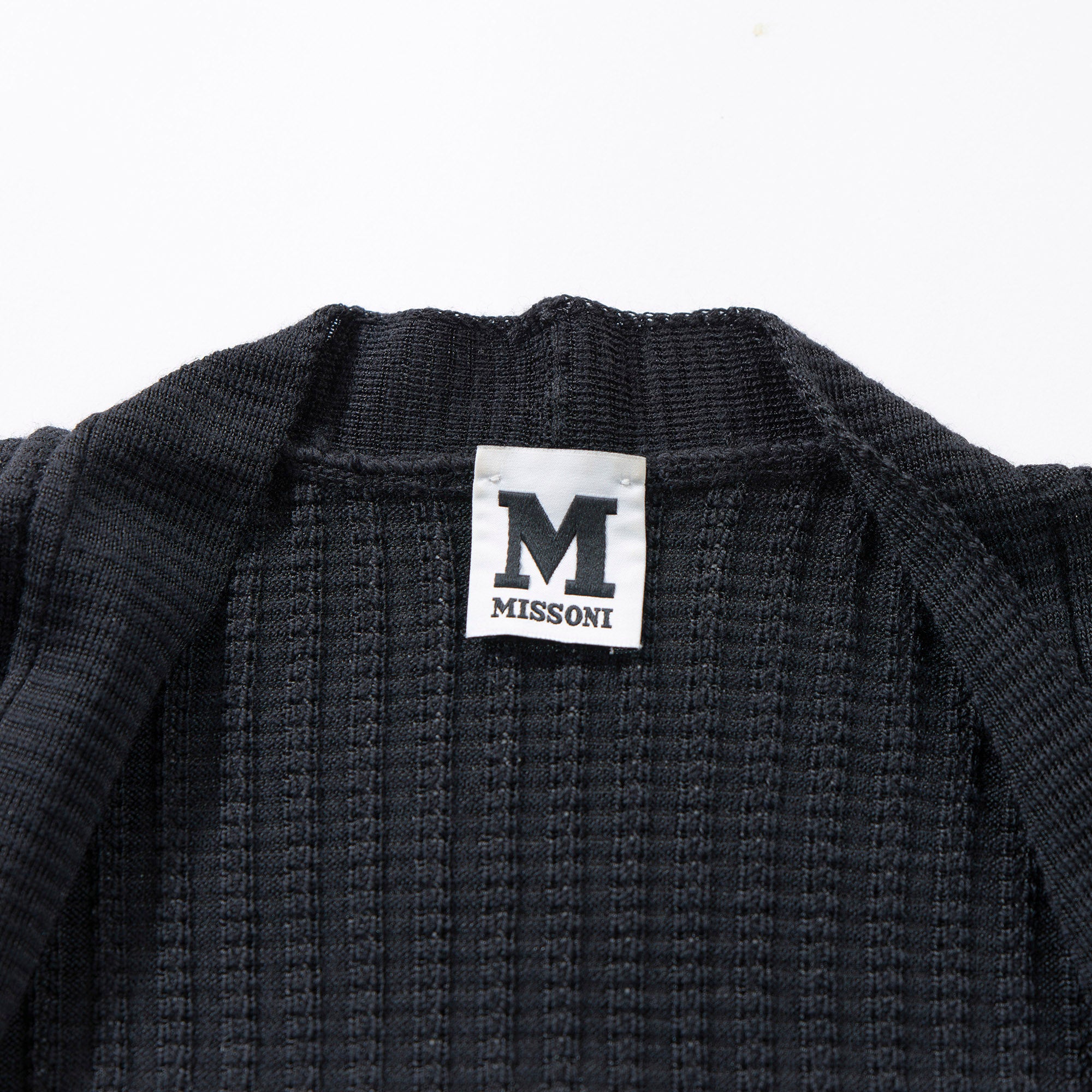 ミッソーニ M MISSONI カーディガン ロングスリーブ レーヨン×メリノウール ブラック レディースファッション レディーストップス