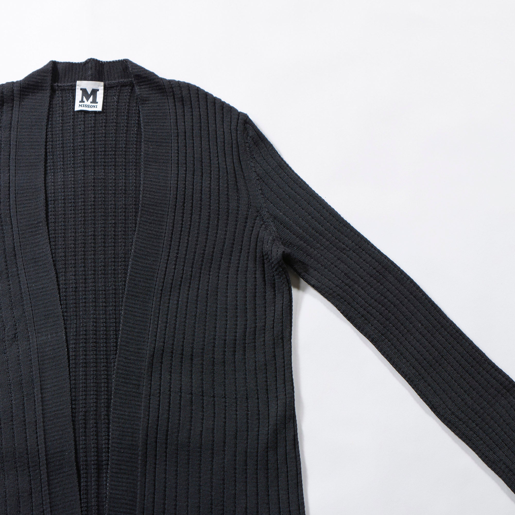ミッソーニ M MISSONI カーディガン ロングスリーブ レーヨン×メリノウール ブラック レディースファッション レディーストップス