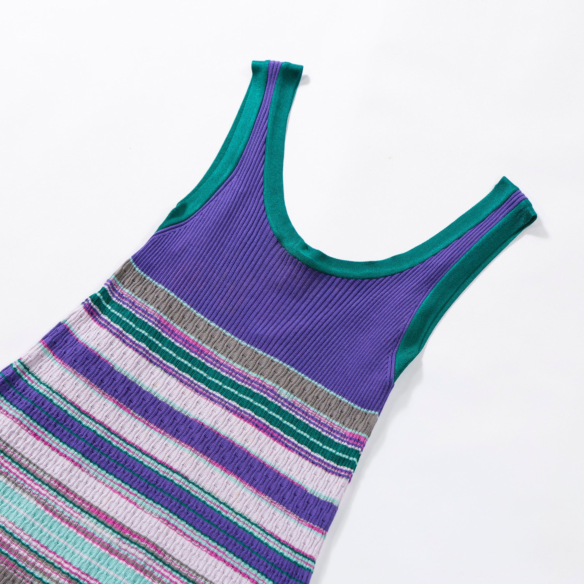 ミッソーニ M MISSONI ノースリーブニットワンピース コットン×レーヨン マルチカラー レディースファッション レディーストップス ドレス