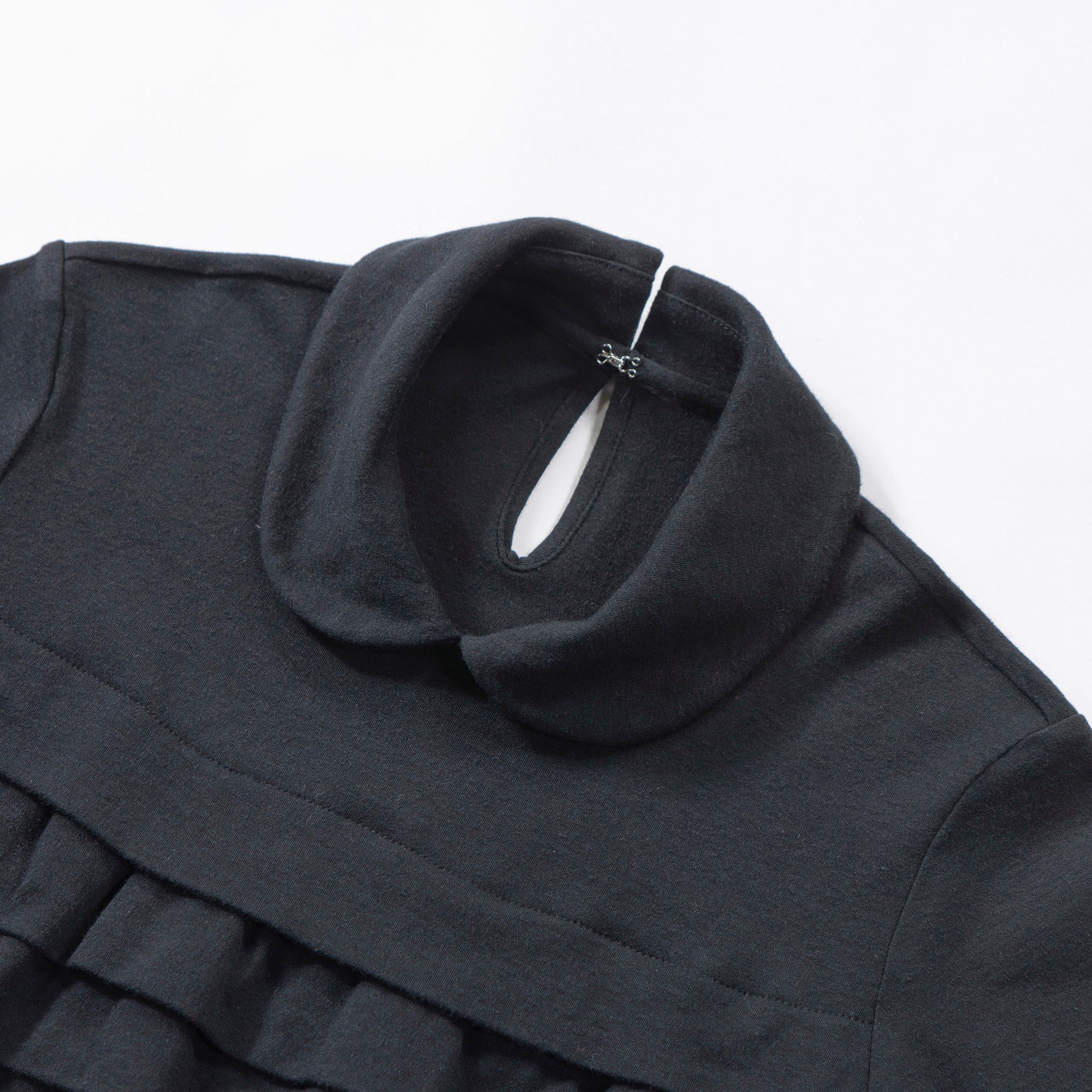 コムデギャルソン tricot COMME des GARCONS AD2016 フリルTシャツ ブラウス 丸襟 ブラック tao 栗原たお レディースファッション トップス