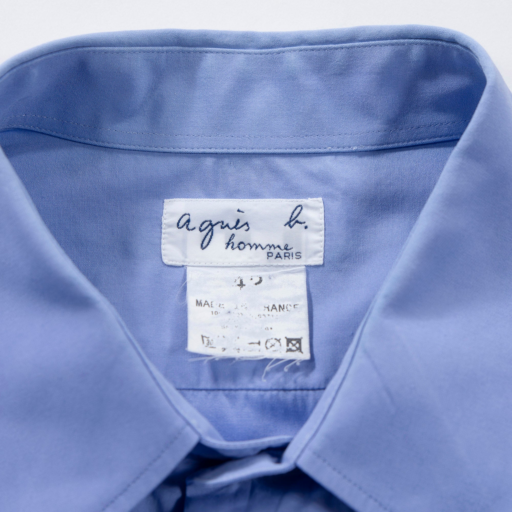 アニエスベー agnes b. homme フランス製 カッターシャツ サックスブルー オーバーサイズ メンズファッション メンズトップス メンズシャツ