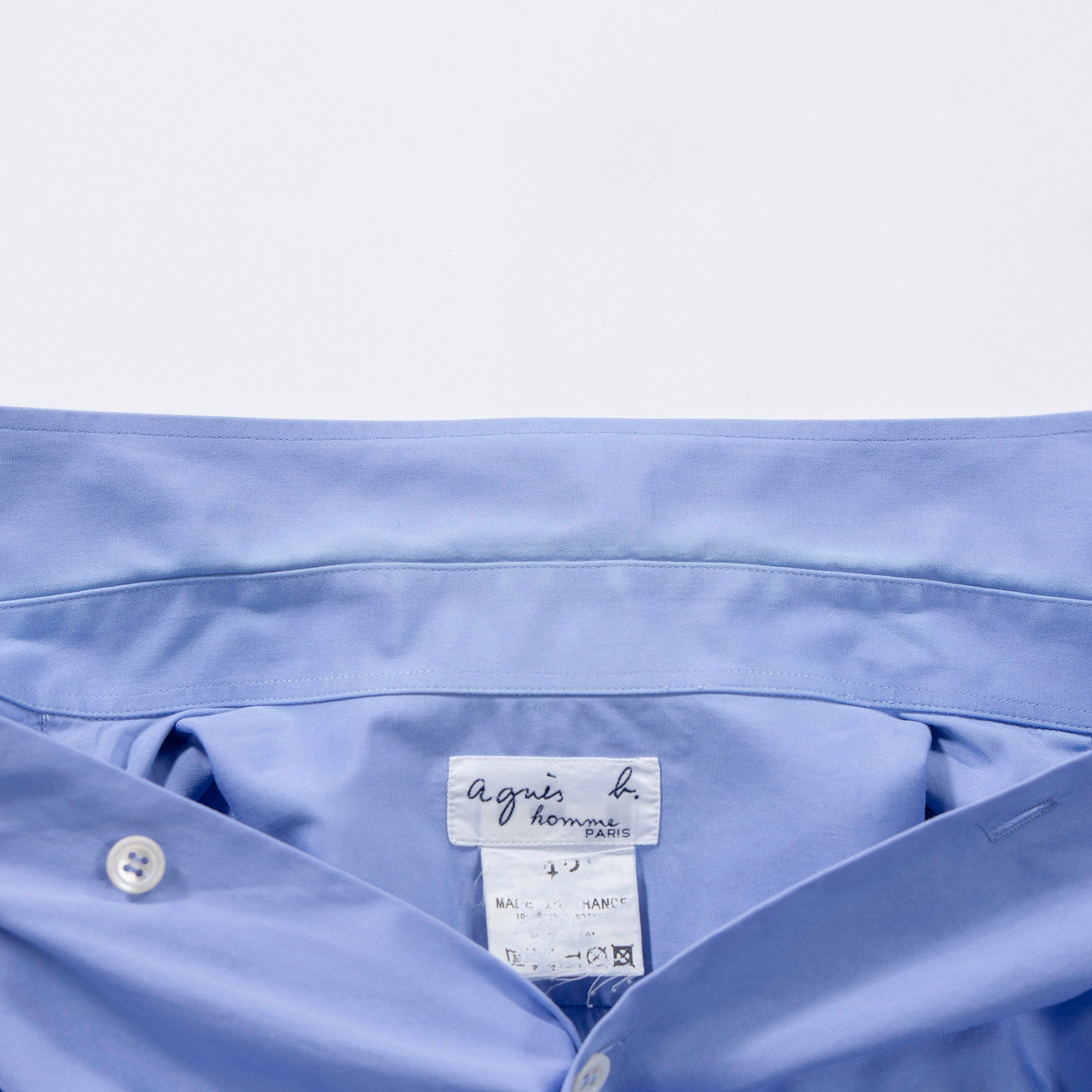 アニエスベー agnes b. homme フランス製 カッターシャツ サックスブルー オーバーサイズ メンズファッション メンズトップス メンズシャツ
