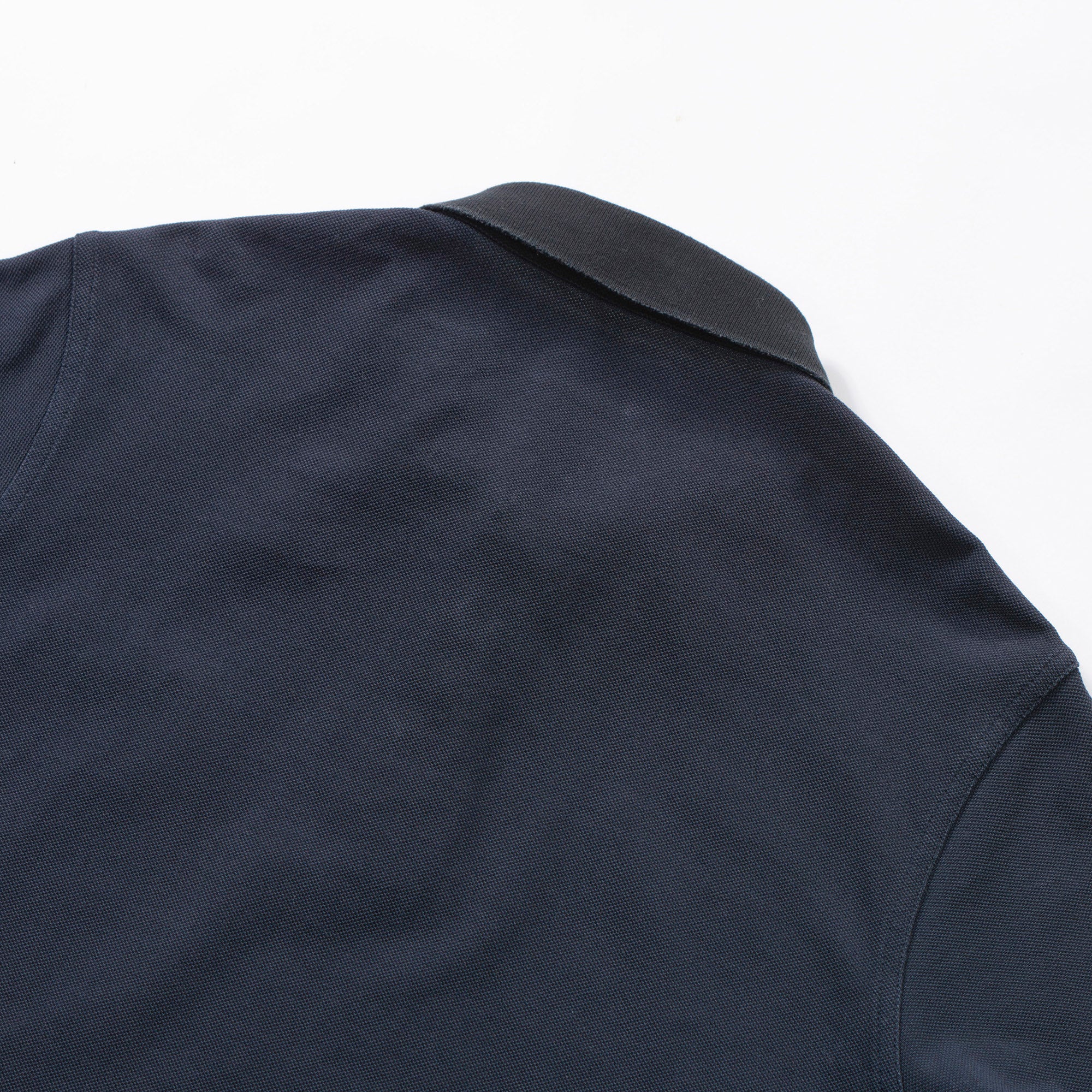 MONCLER Cotton Piqué Polo Shirt, Made in Turkey, Navy, Contrast Color, One Point Patch, Men's Top