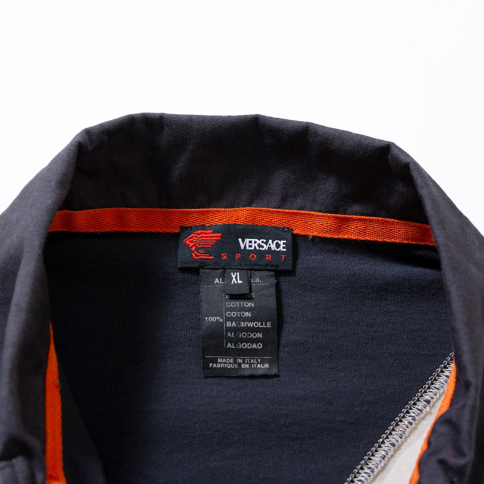 ヴェルサーチ VERSACE SPORT ラガーシャツ 長袖 ポロシャツ ワッペン 切り替えデザイン ロゴ刺繍 イタリア製 ヴィンテージ 90s 00s メンズ