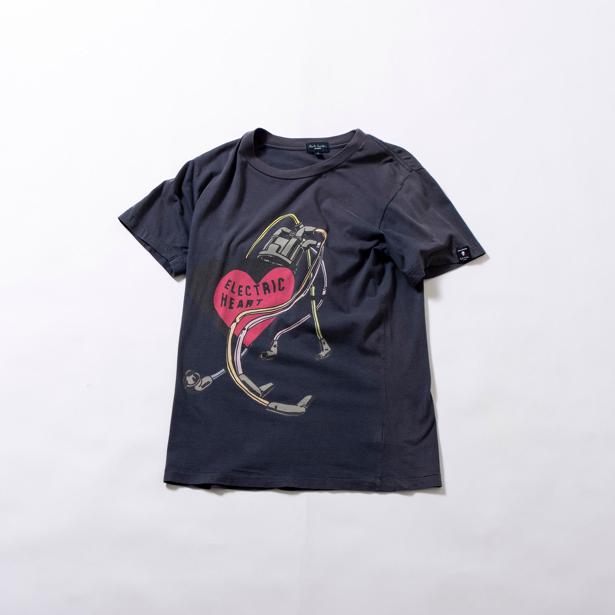 Paul Smith Jeans Printed T-shirt "ELECTRIC HEART" Grey Graphic T-shirt Short Sleeve Men's Women's Unisex