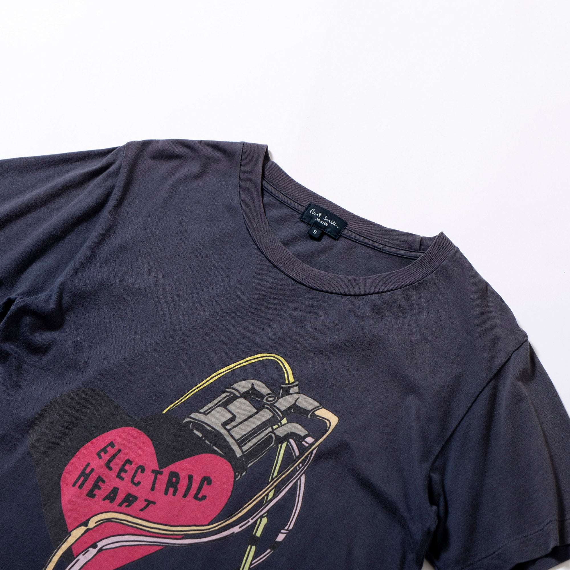 Paul Smith Jeans Printed T-shirt "ELECTRIC HEART" Grey Graphic T-shirt Short Sleeve Men's Women's Unisex